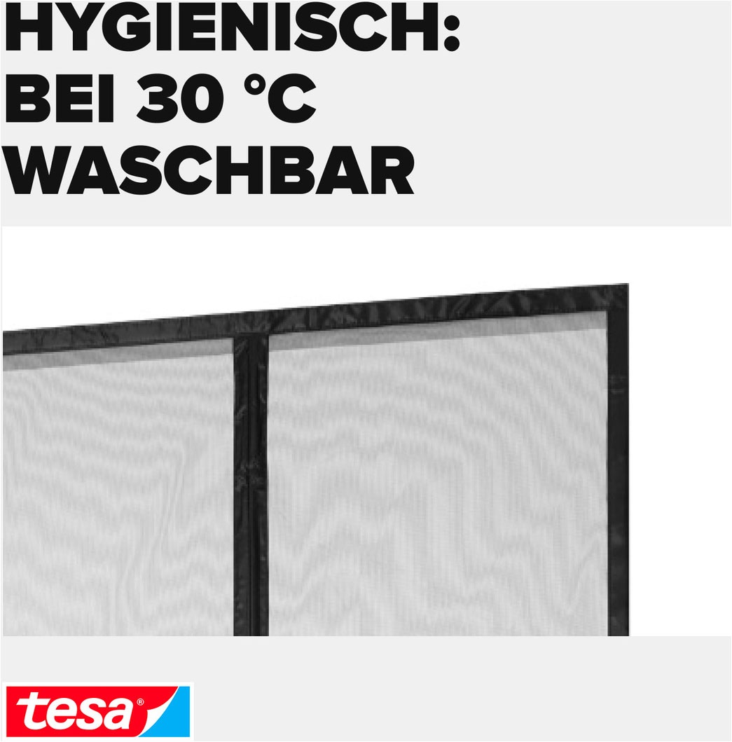 tesa Insektenschutz-Vorhang »Magnetvorhang - selbstschließend - Insektenschutzvorhang« Packung, Magnetvorhang, selbstklebendes Klettband, 1 Stk. tlg. INSECT STOP zur einfachen Montage ohne Bohren - 2,1 m x 0,9 m