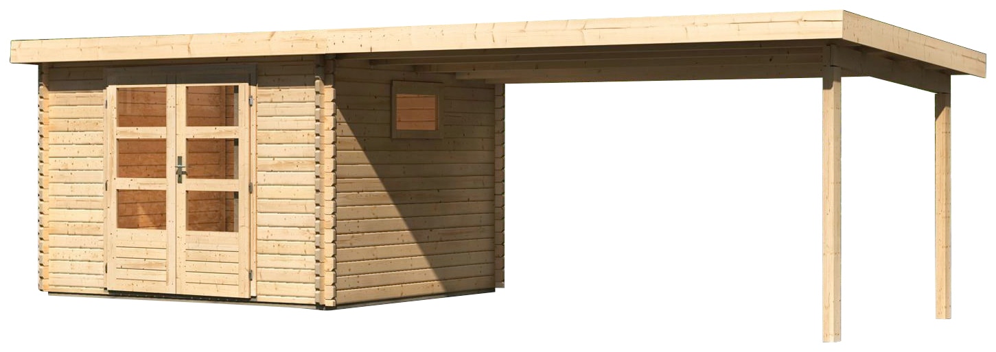 WOODFeeling Gartenhaus »Trittau 3«, mit Anbaudach