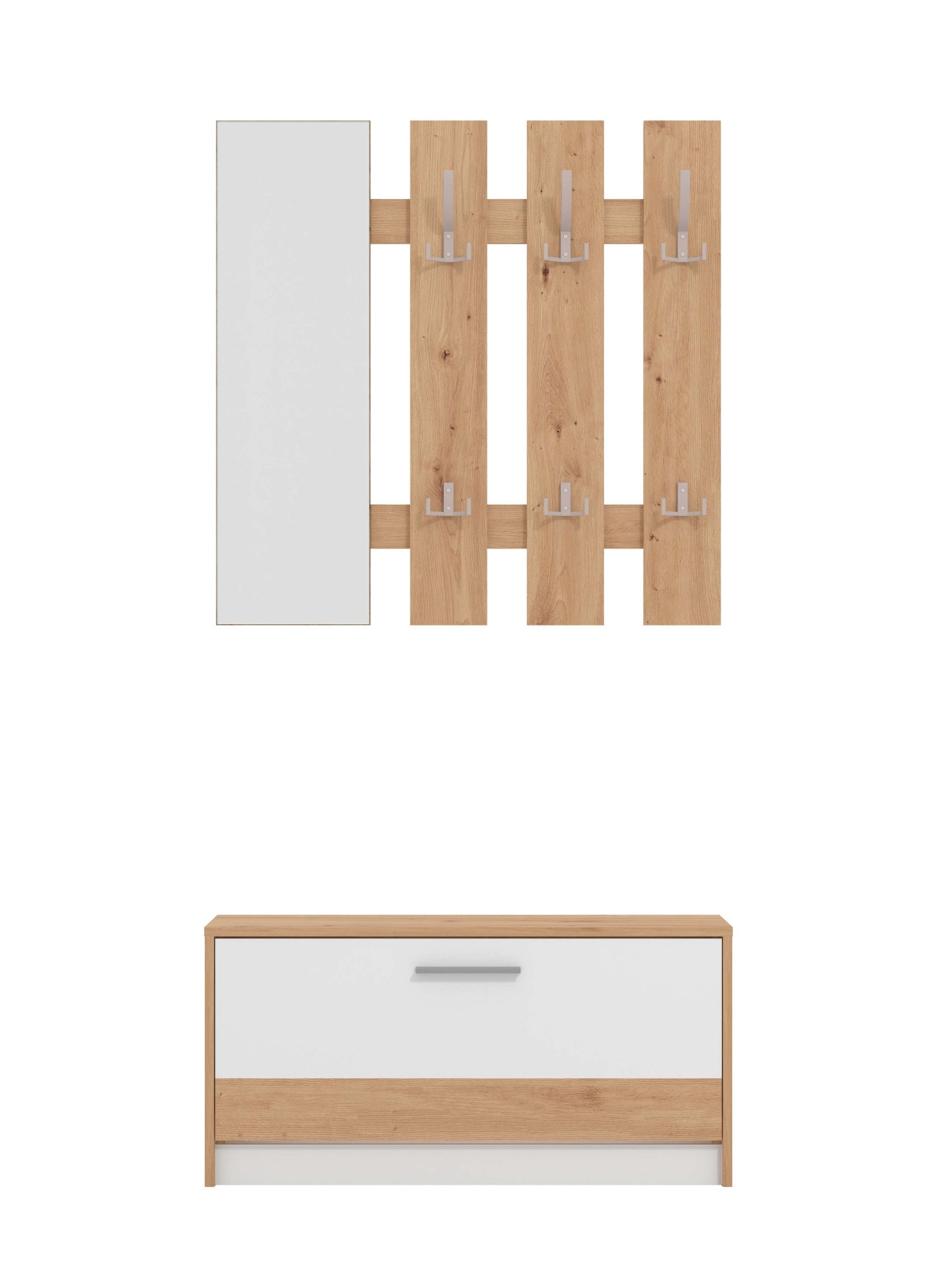 INOSIGN Garderoben-Set »Rimini, Set 2tlg«, (2 St.), bestehend aus Garderobenpaneel und Schuhschrank