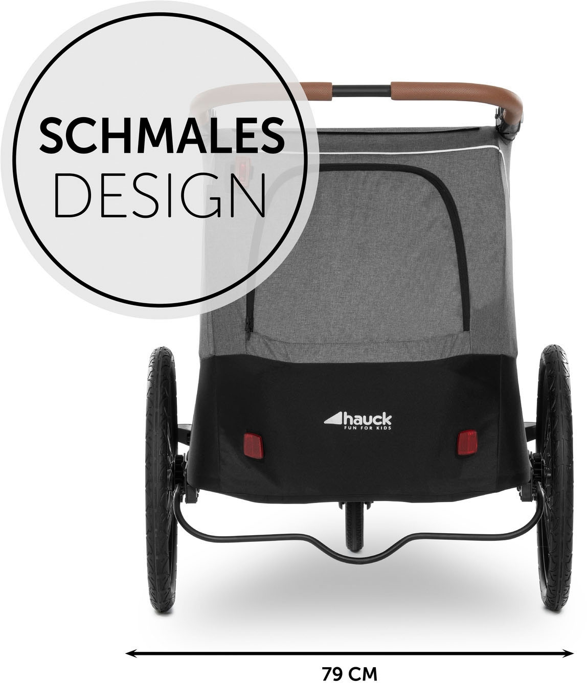 Hauck Fahrradkinderanhänger »2in1 Bike Trailer und Buggy Dryk Duo, melange grey«, für 2 Kinder; inklusive Deichsel