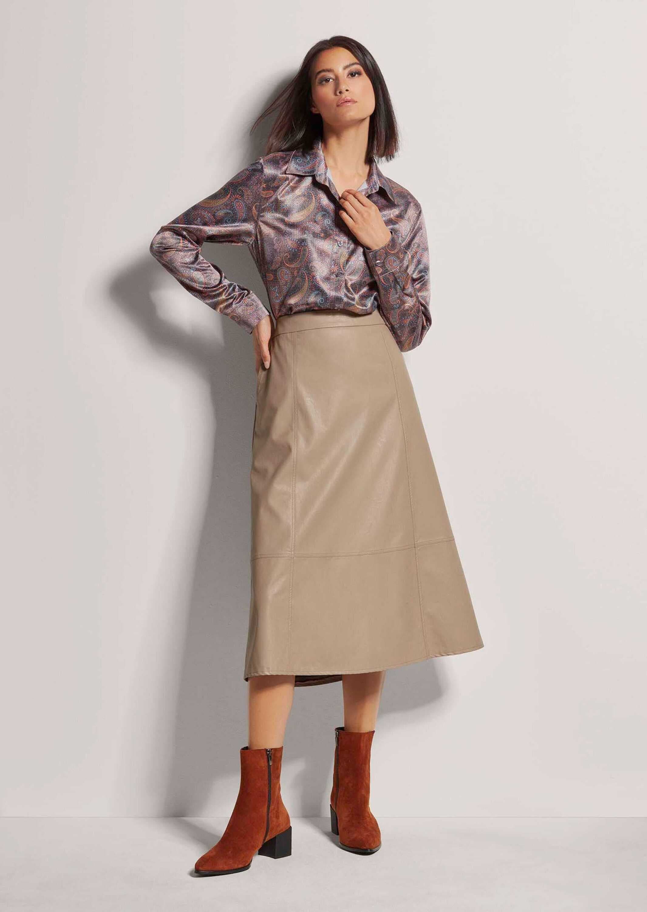 MADELEINE Midirock »Rock Schwungvoller Rock im Leder-Look«