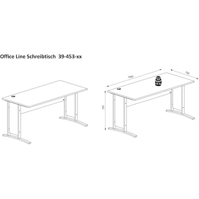 Eiche auf Home kaufen Raten Office- Nachbildung, Schreibtisch OFFICE »weiß Sonoma BEGA Schreibtisch« oder