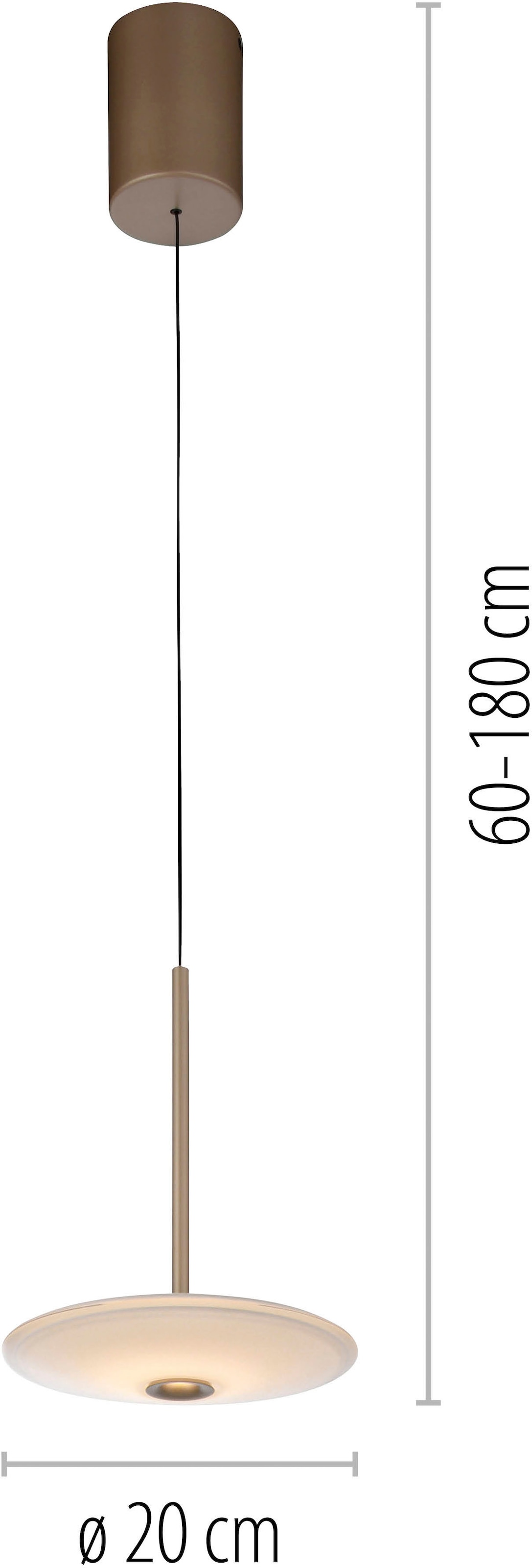 Paul Neuhaus LED Pendelleuchte »ELIPSA« LED-Board 1 Stk. Warmweiß Dimmfähig über separaten Tronicdimmer, Comfort-Lift
