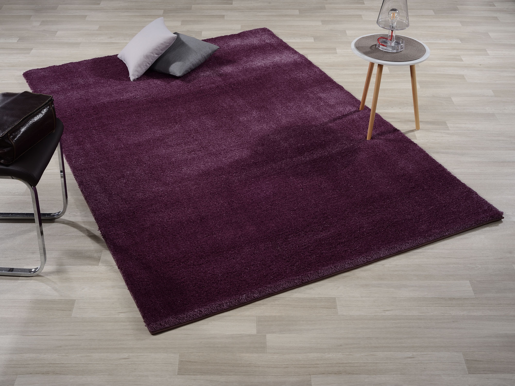 GALLERY M branded by Musterring Hochflor-Teppich "Solo" rechteckig 30 mm Höhe besonders weich durch Microfaser, Wohnzimmer