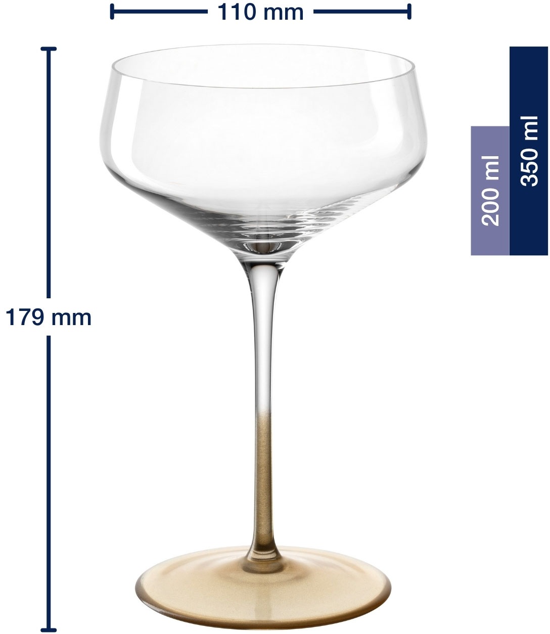 LEONARDO Champagnerglas »PUCCINI, goldfarben« 2er Set, 350ml
