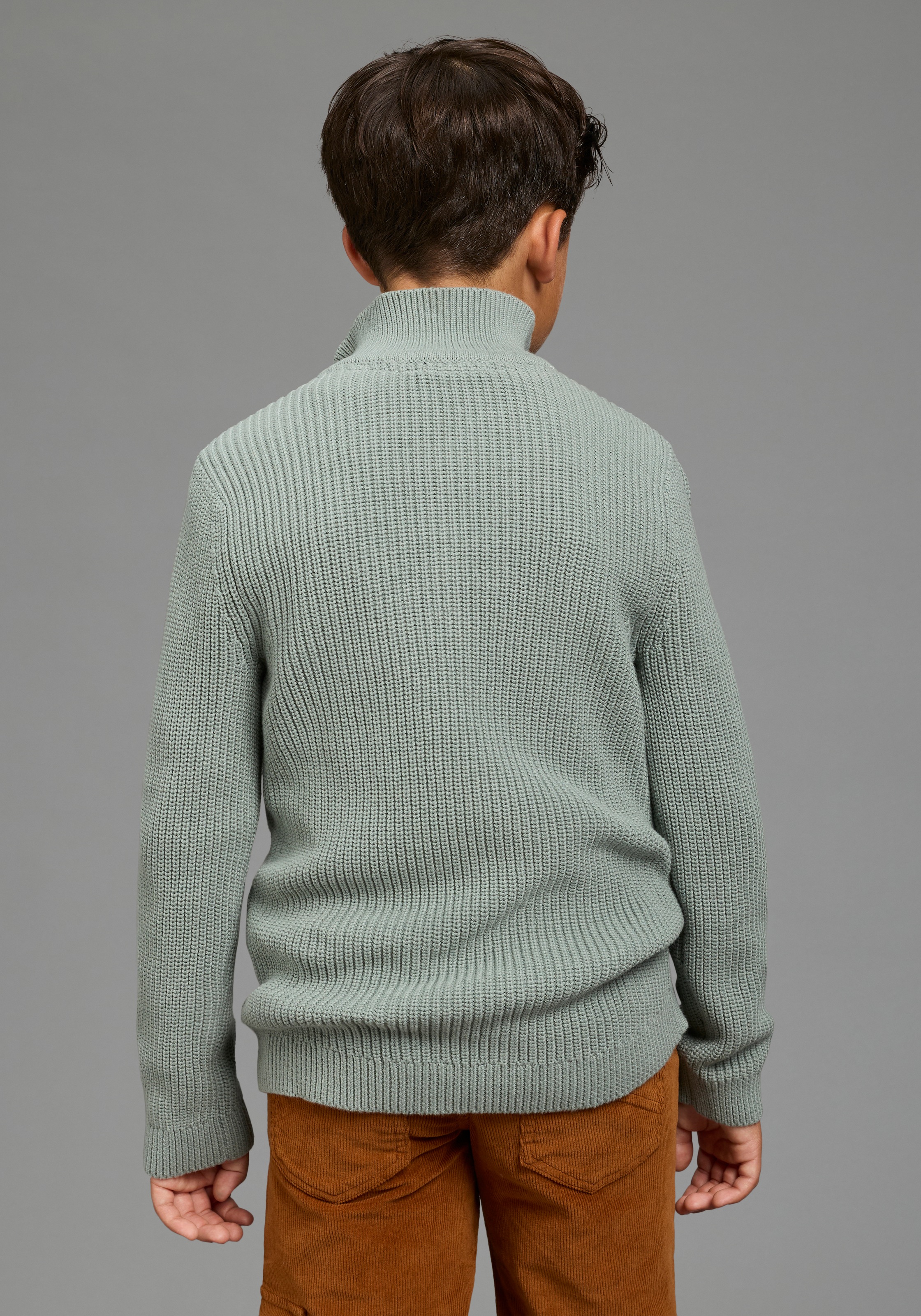 Scout Strickpullover »Strickpullover mit Kragen und Reißverschluss - NEU von SCOUT« mit langen Ärmeln, aus Strickmaterial mit hohem Baumwollanteil
