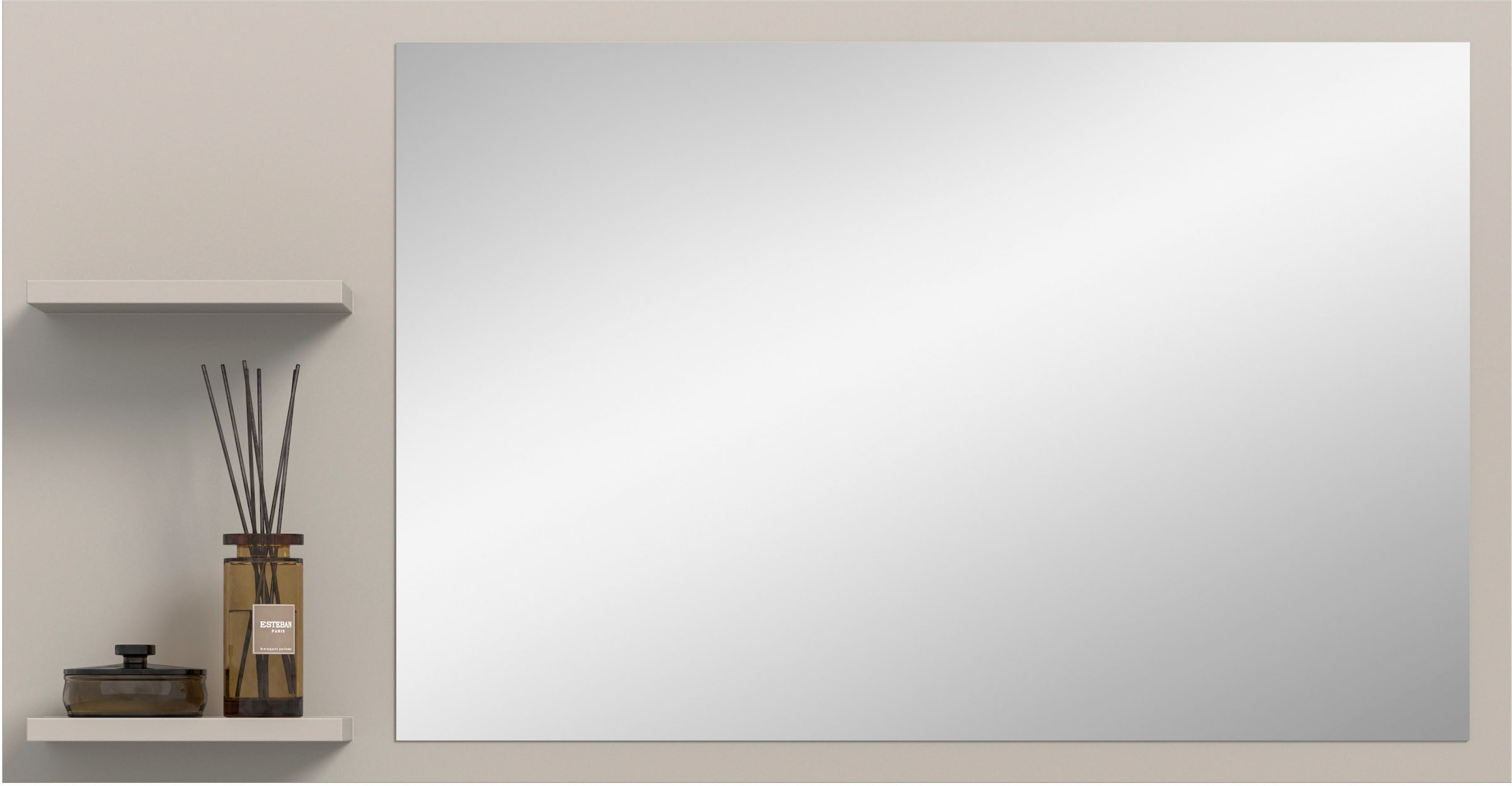 INOSIGN Spiegel »TATIO, 106x55x16 cm, 2 Ablageböden, große Spiegelfläche«