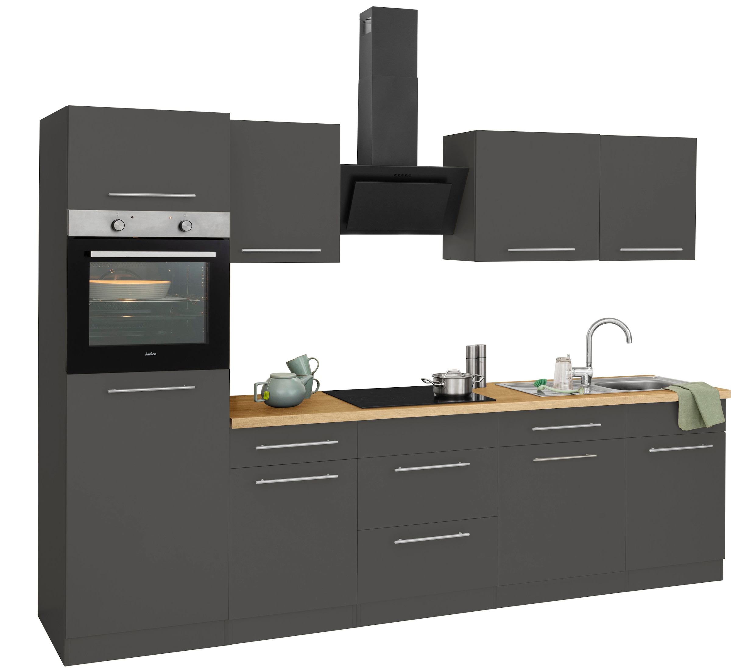 wiho Küchen Küchenzeile "Unna" ohne E-Geräte, Breite 280 cm