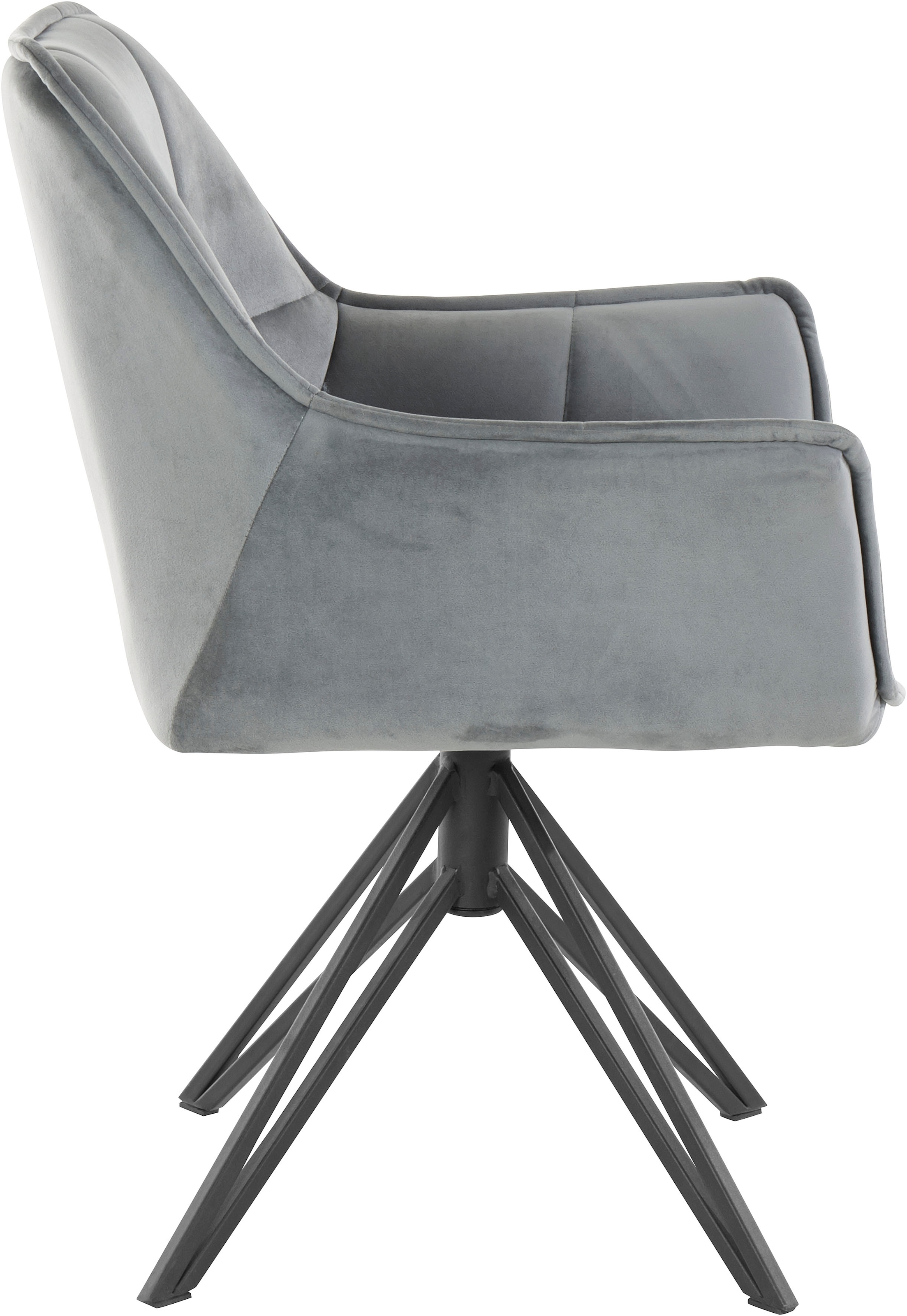 andas Esszimmerstuhl »Kilden«, 2 St., Veloursstoff, mit Sitz in Veloursstoff, schwarzes Gestell aus Metall, Sitzhöhe 48 cm