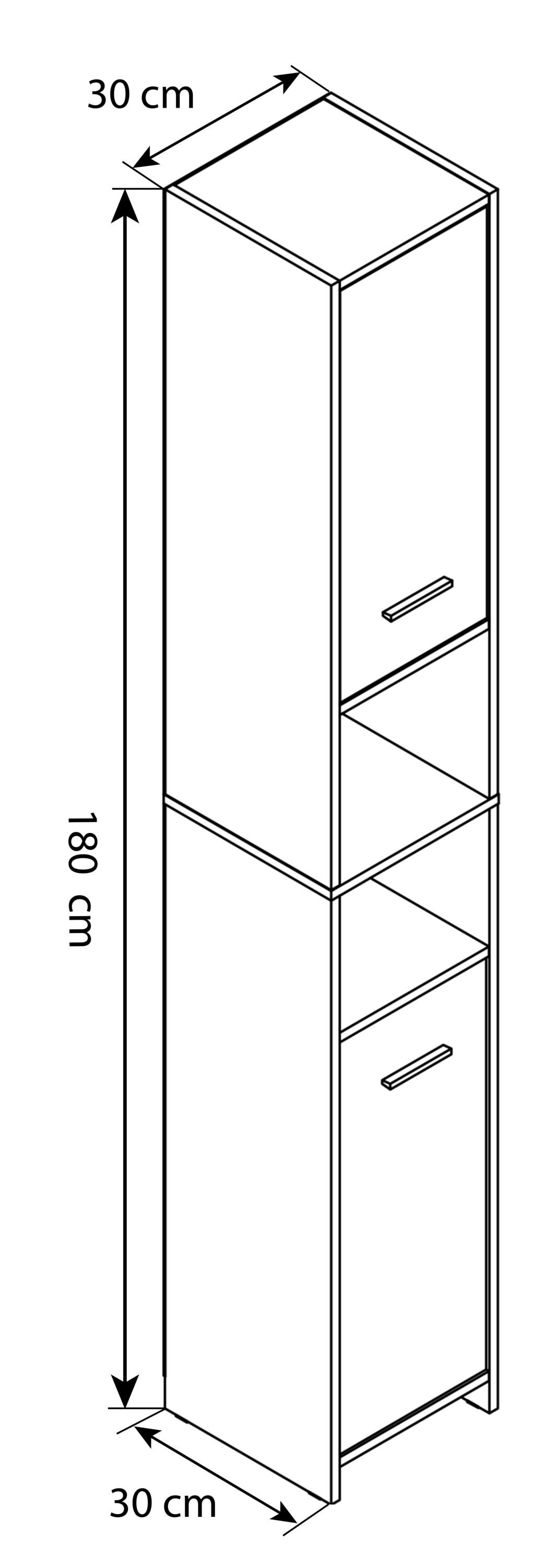 VCM Hochschrank »Holz Badmöbel Bad Hochschrank Badschrank Zalo«