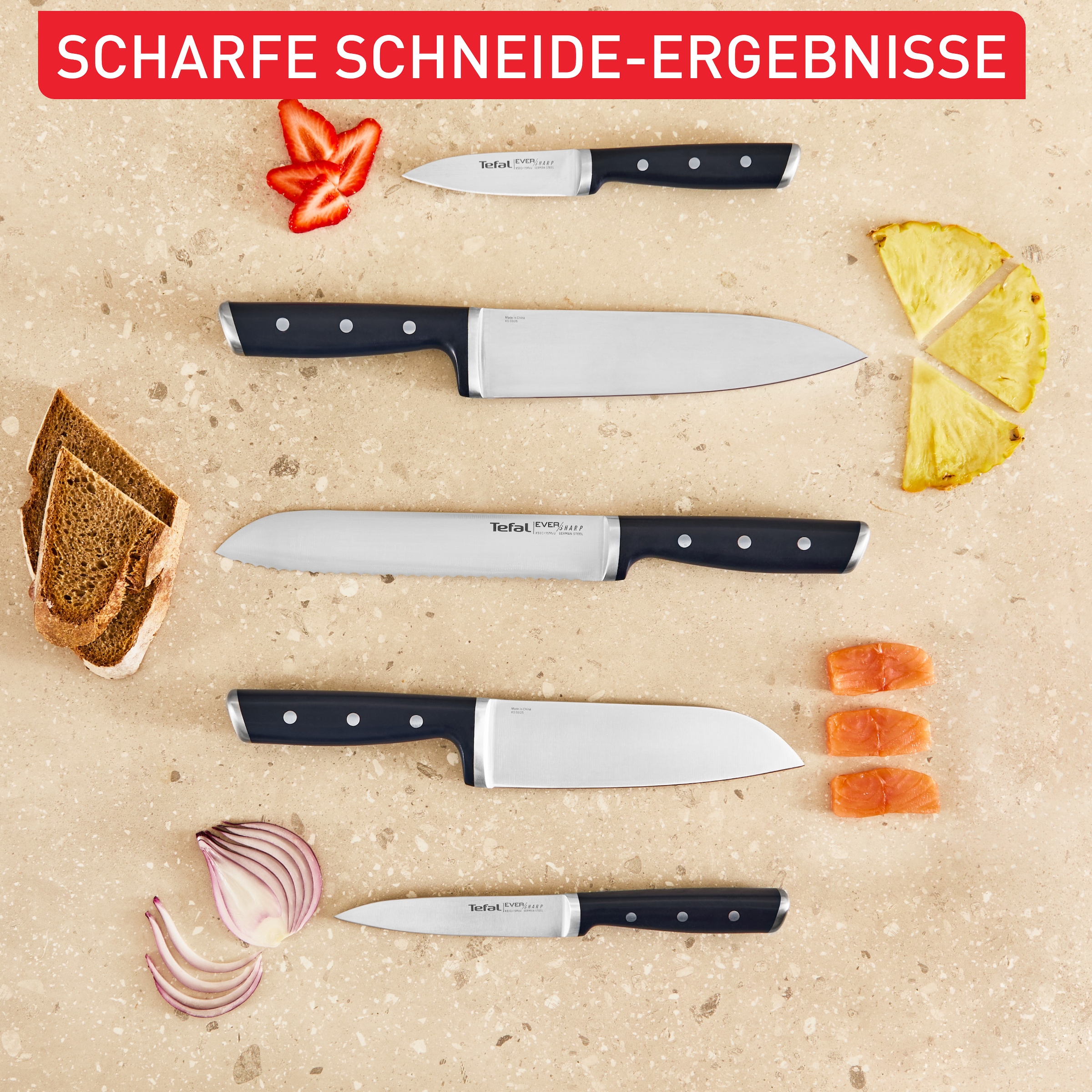 Tefal Messer-Set »EverSharp Pro« selbstschärfender Messerblock, Klinge aus deutschem Edelstahl