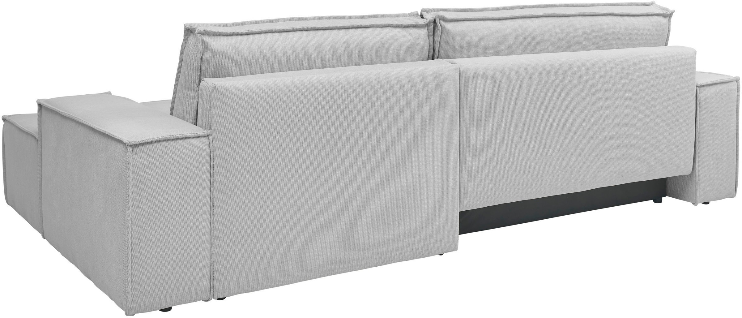 andas Ecksofa »Finnley Schlafsofa 267 cm in Bouclé, Struktur fein u. Cord, L-Form,«, Schlaffunktion m. Bettkasten (136/210 cm), Bouclé, Struktur und Cord