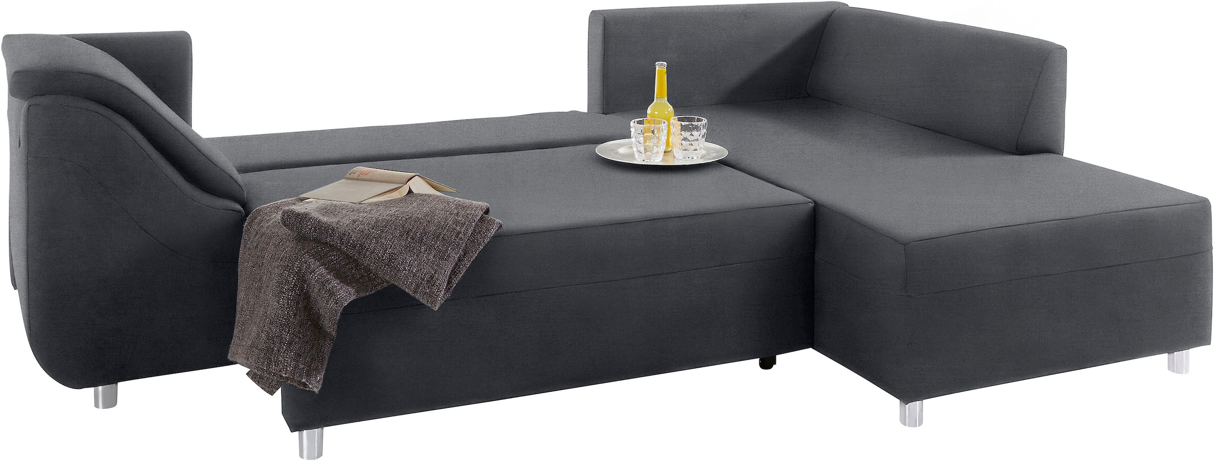 COLLECTION AB Ecksofa Sally L-Form, mit und ohne Bettfunktion, inklusive loser Rücken- und Zierkissen
