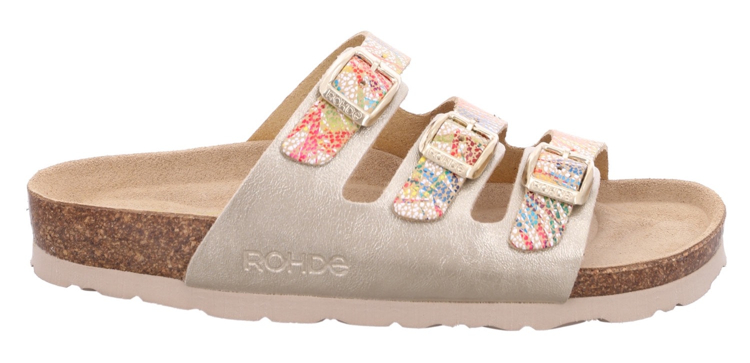 Rohde Pantolette »ALBA«, Sommerschuh, Hausschuh, Strandschuh, Schlappen mit drei Schnallen