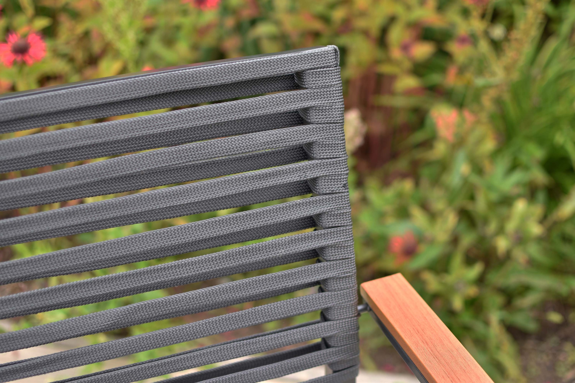 MERXX Gartensessel »Parella« Set, 2 Stk. tlg. Rückenfläche aus Ropebändern, Armlehnen aus Kunststoff