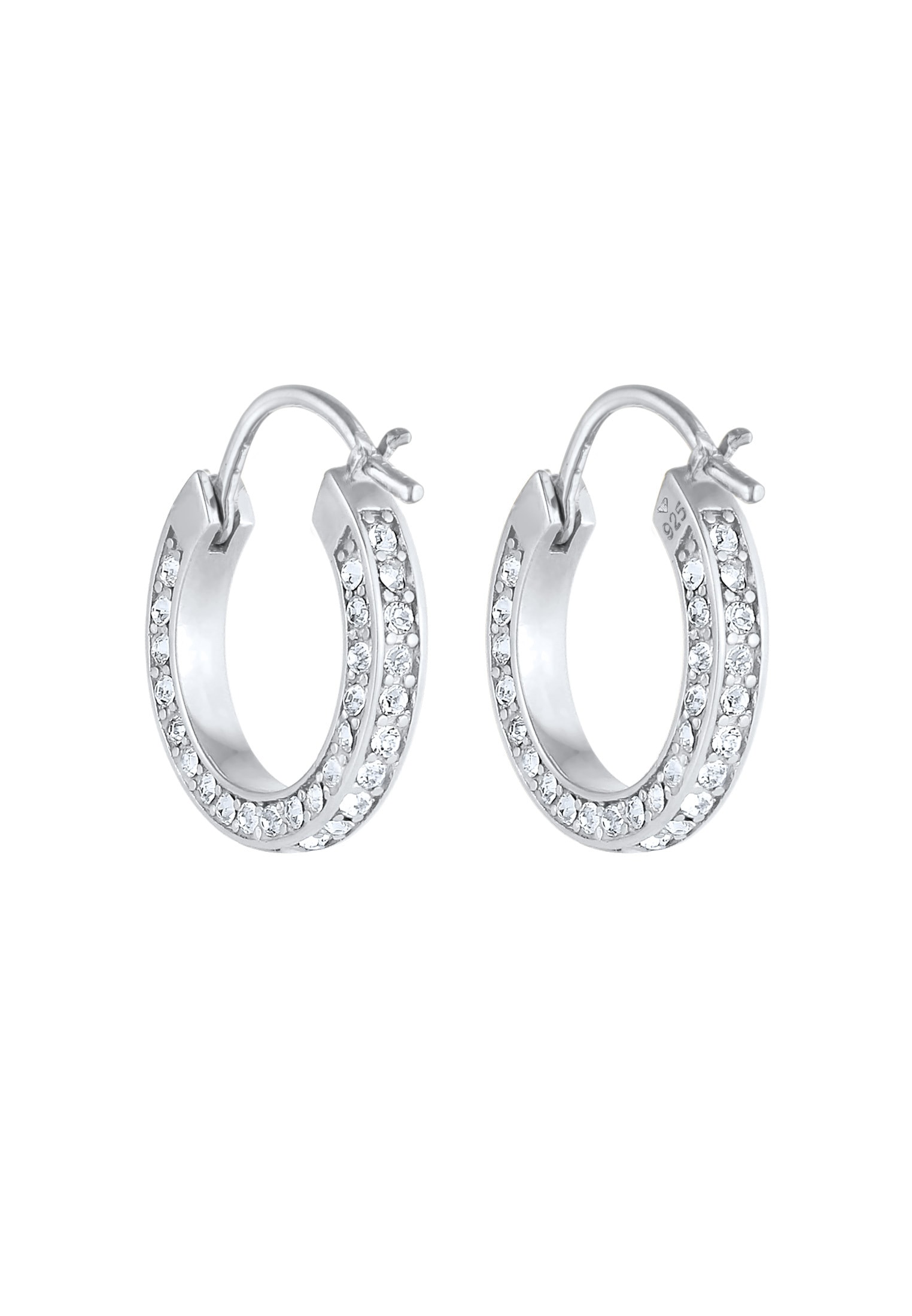 Elli Premium Paar Creolen »Ohrringe Creolen Kristall 925 Silber«