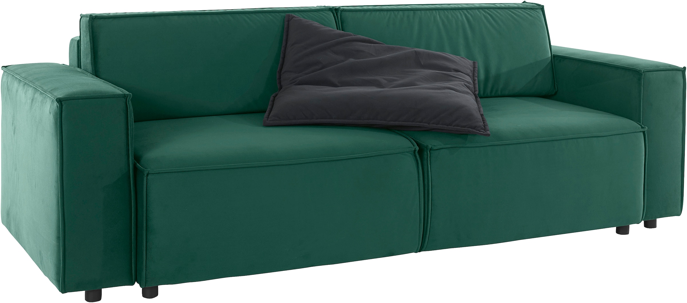 Home affaire Schlafsofa »Marva, B: 245 cm, Liegel. 152x190 cm« Schlaffunktion, Bettkasten & 1 Zierkissen, Federkern