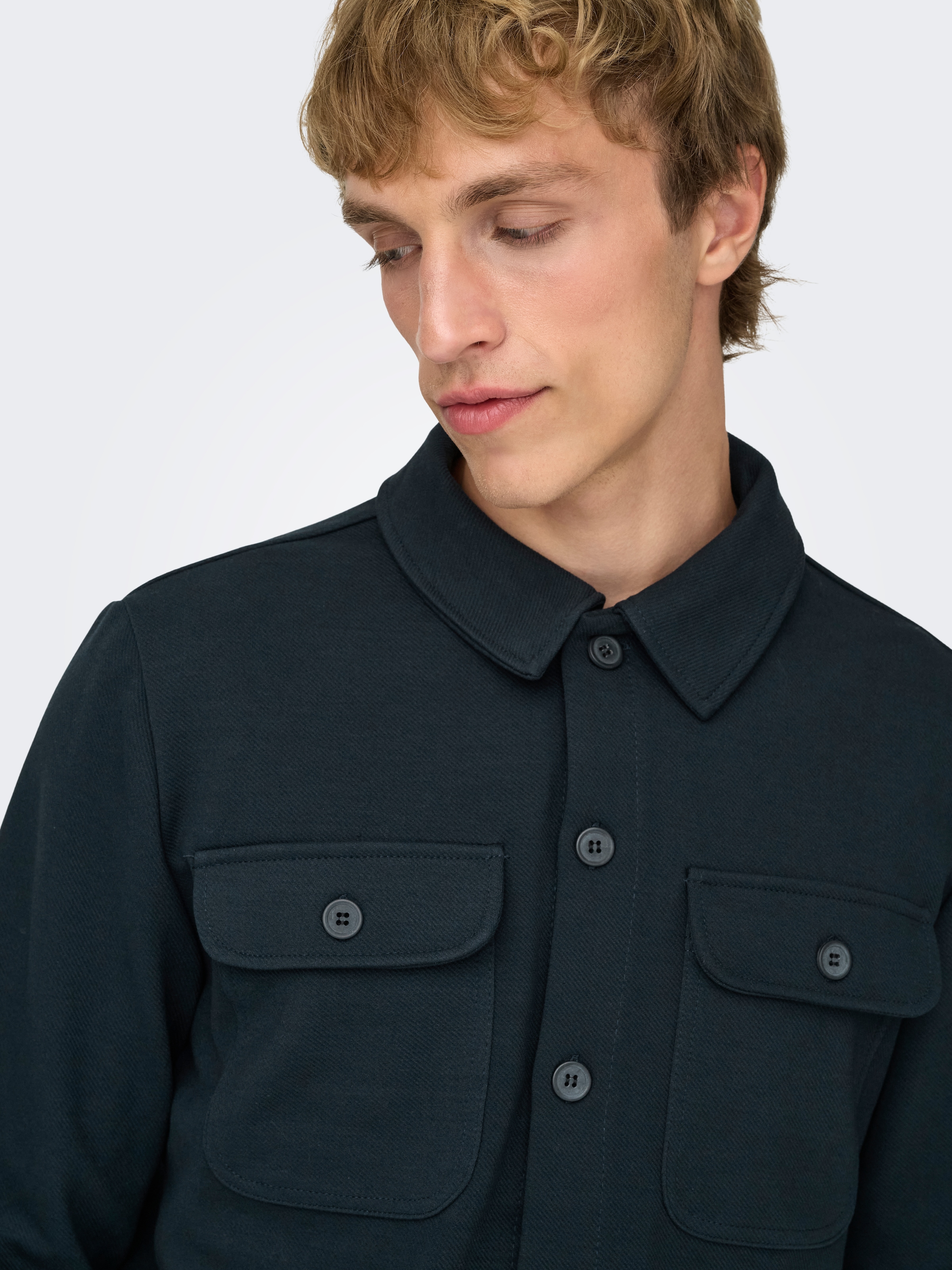 ONLY & SONS Langarmhemd »ONSNEWKODYL OVERSHIRT SWEAT NOOS« Materialmix, regular fit