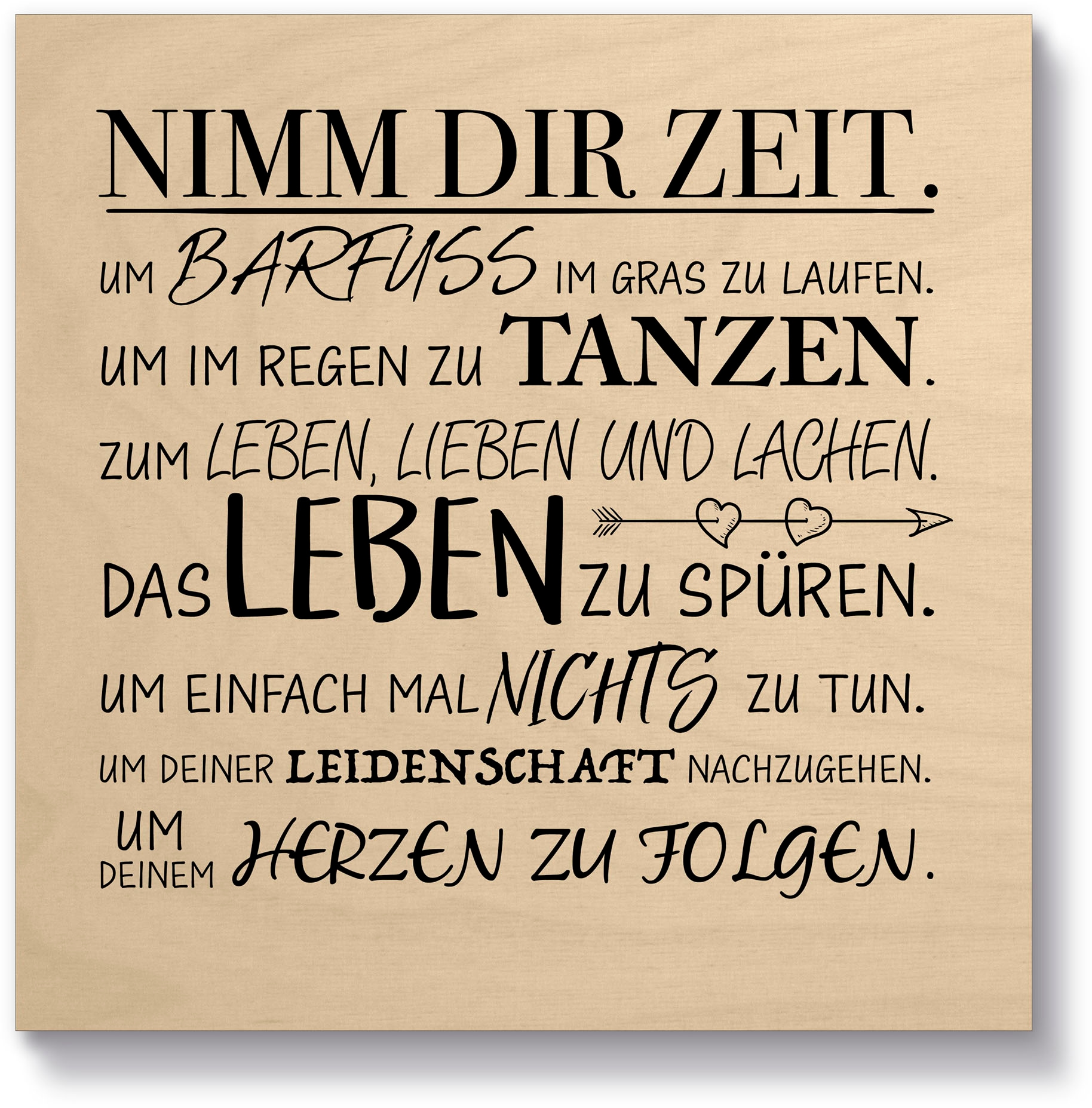Artland Holzbild »Nimm dir Zeit«, Sprüche & Texte, (1 St.) auf Rechnung  kaufen