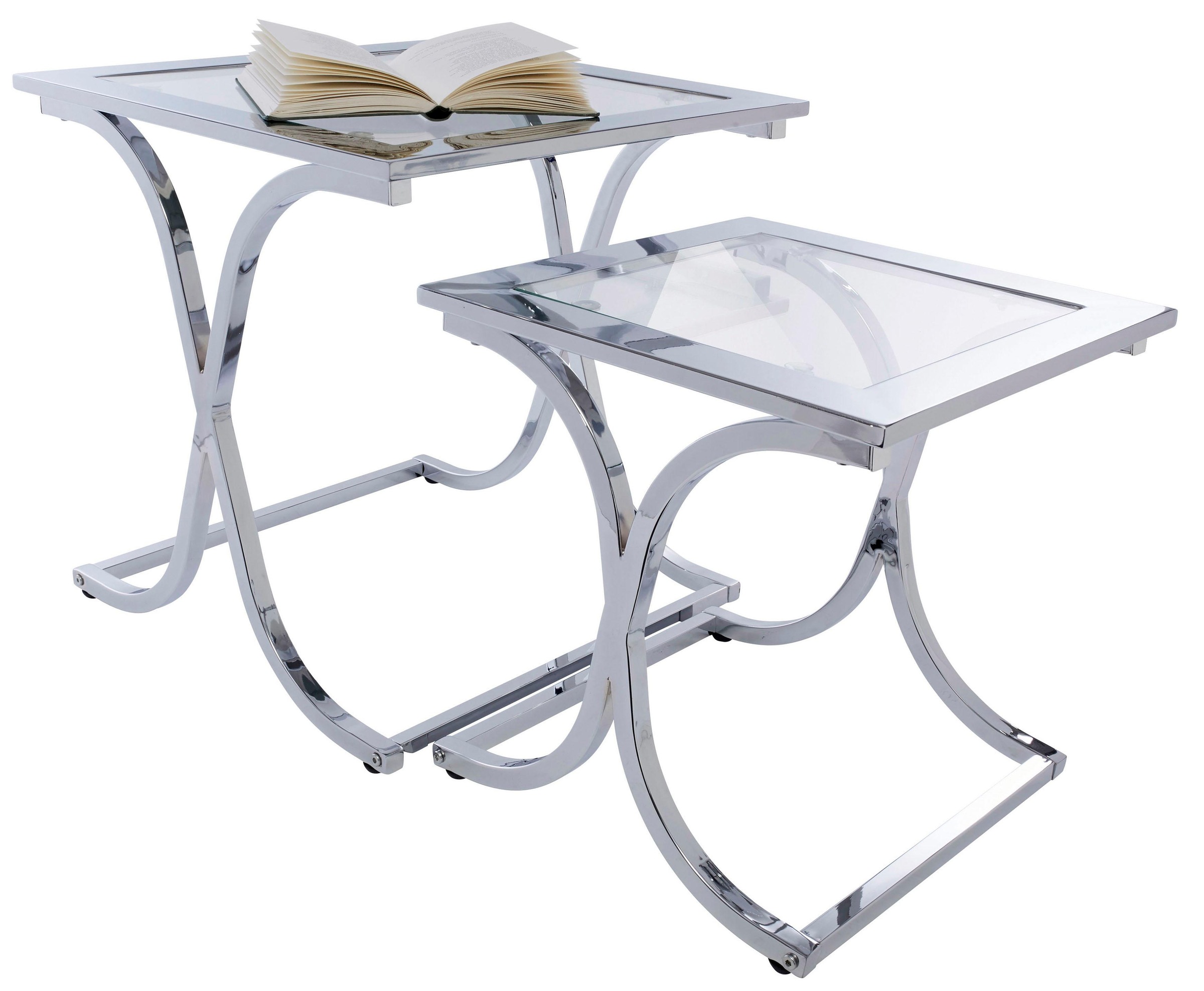 Guido Maria Kretschmer Home&Living Satztisch »Ballum, TOPSELLER!, OTTOs Choice«, mit edlem Metallgestell und Glasplatte
