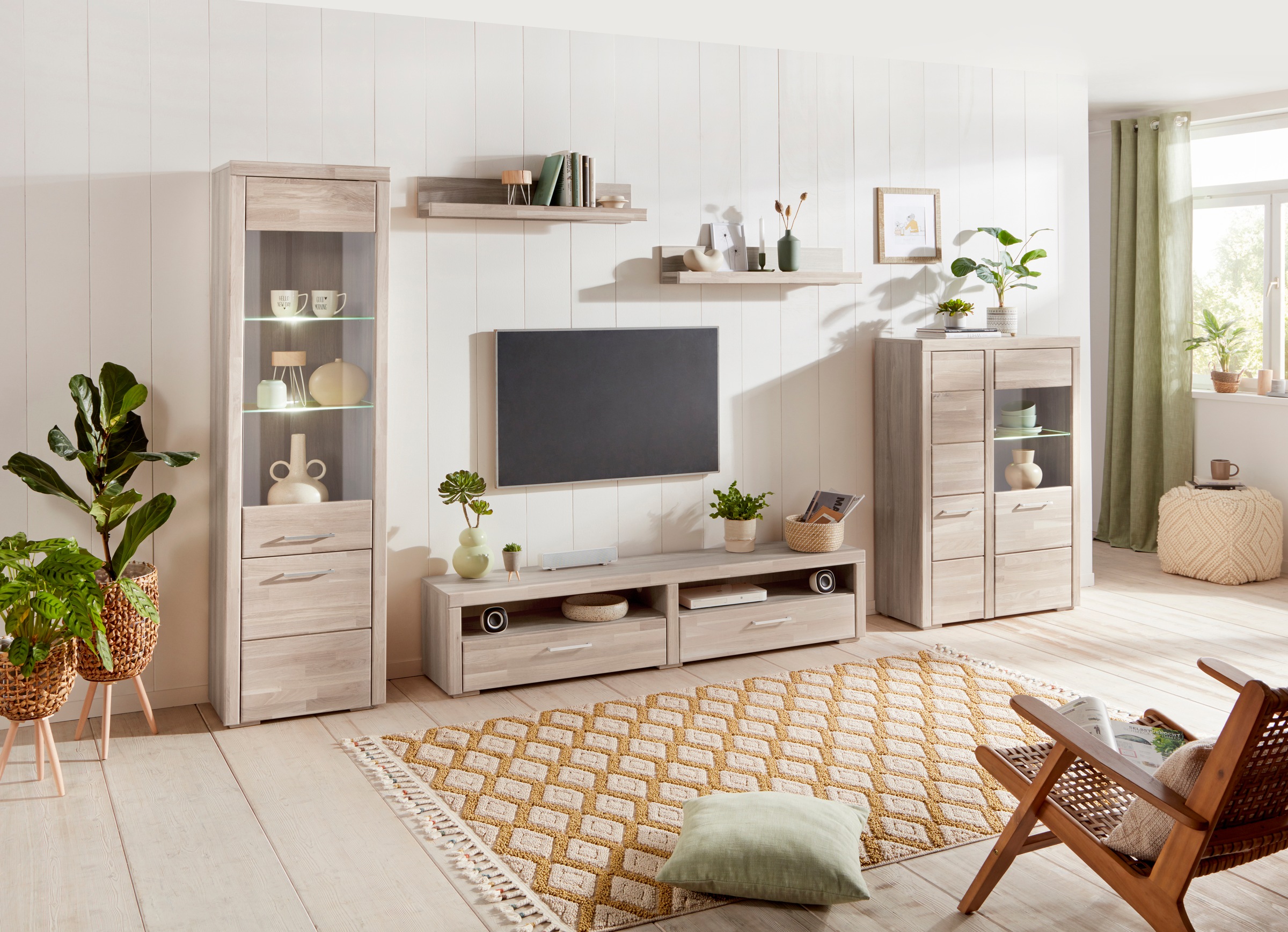 Home affaire Vitrine »Falco«, Fronten in Massivholz
