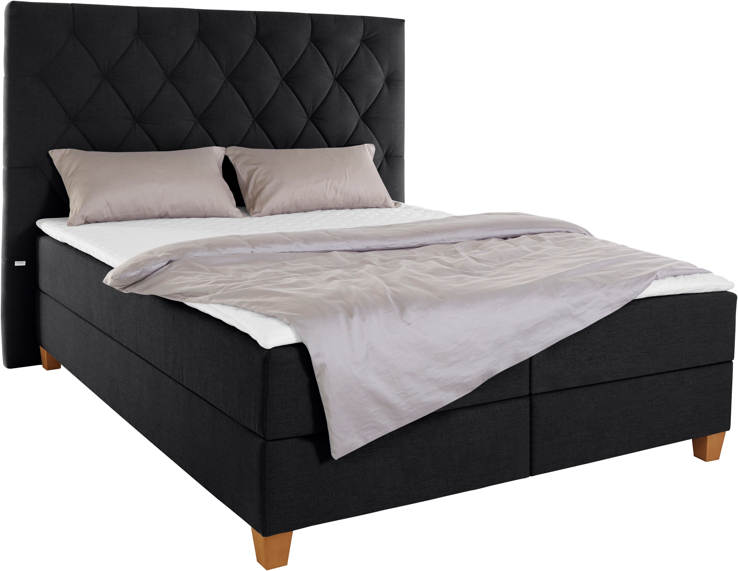 Guido Maria Kretschmer Home&Living Boxspringbett »Harmones hoch«, in 3 Breiten, Härtegrad auch im Mix mit je 1 Matratze in H2 und H3