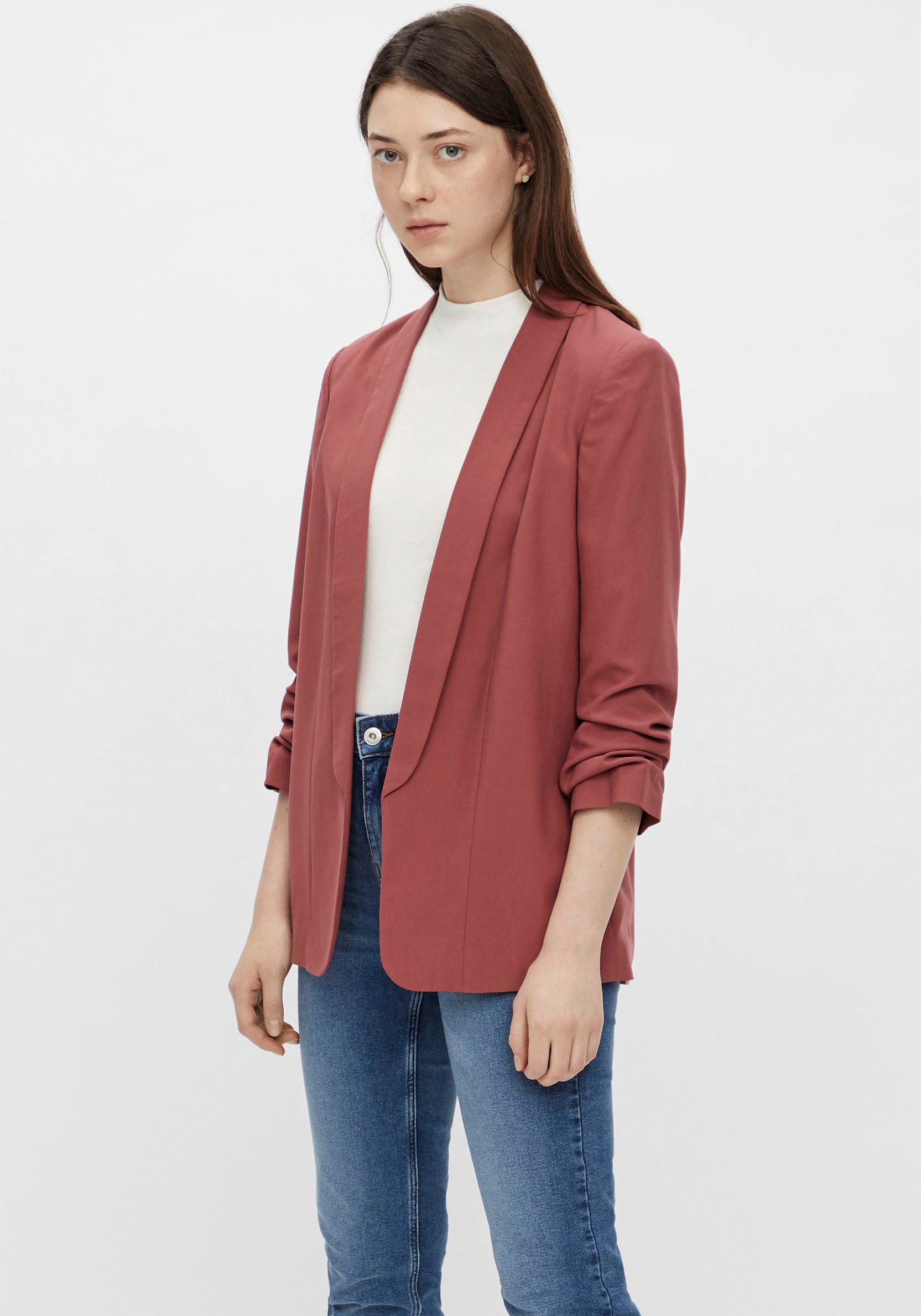 pieces Blusenblazer »PCBOSELLA 3/4 BLAZER NOOS«, mit Faltendetail am Ärmel