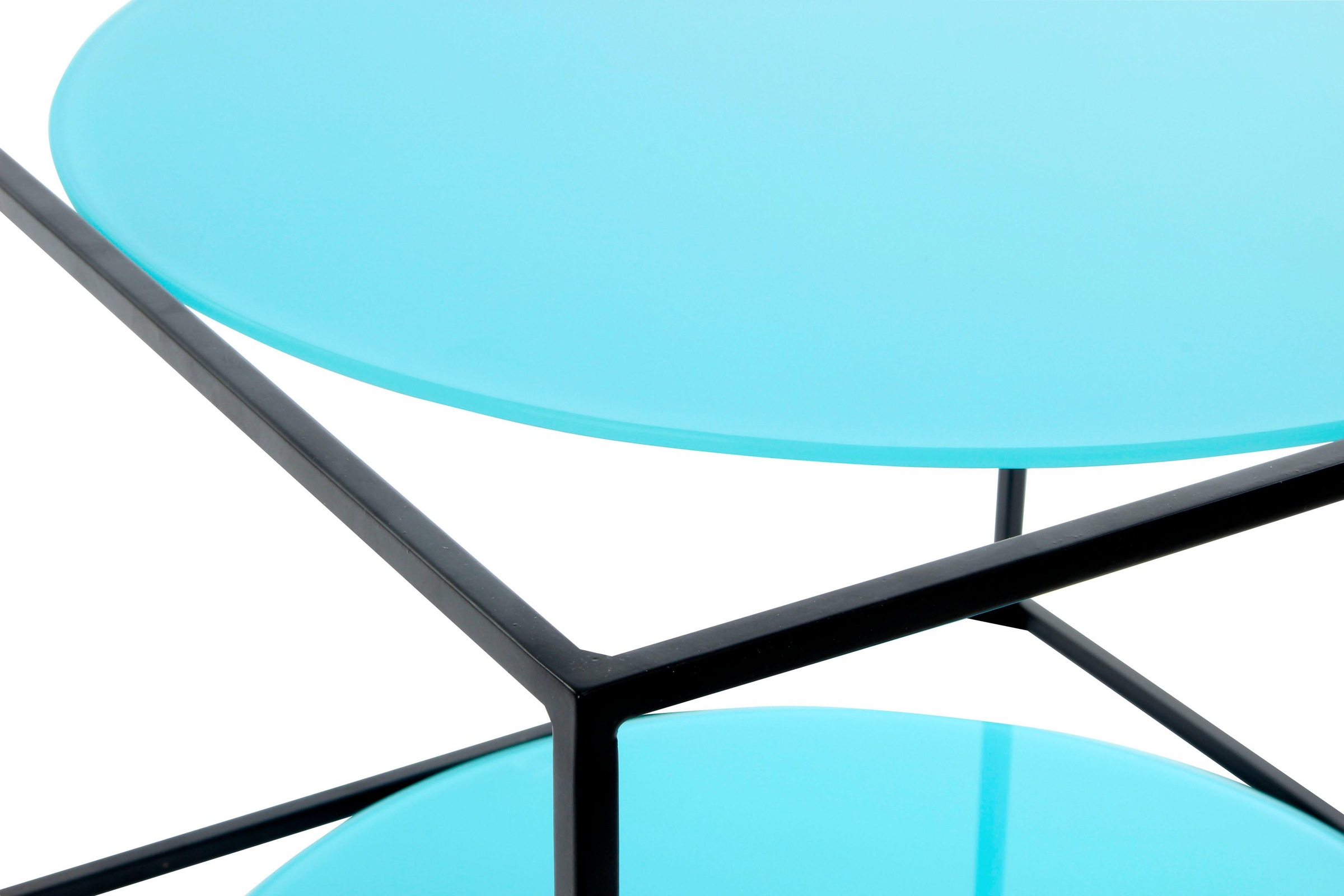 Kayoom Beistelltisch »Cody, Beistelltisch in Würfelform, offenes, modernes Design« 1 Stk. tlg. moderne Kubusform mit runden Ablageflächen aus Glas