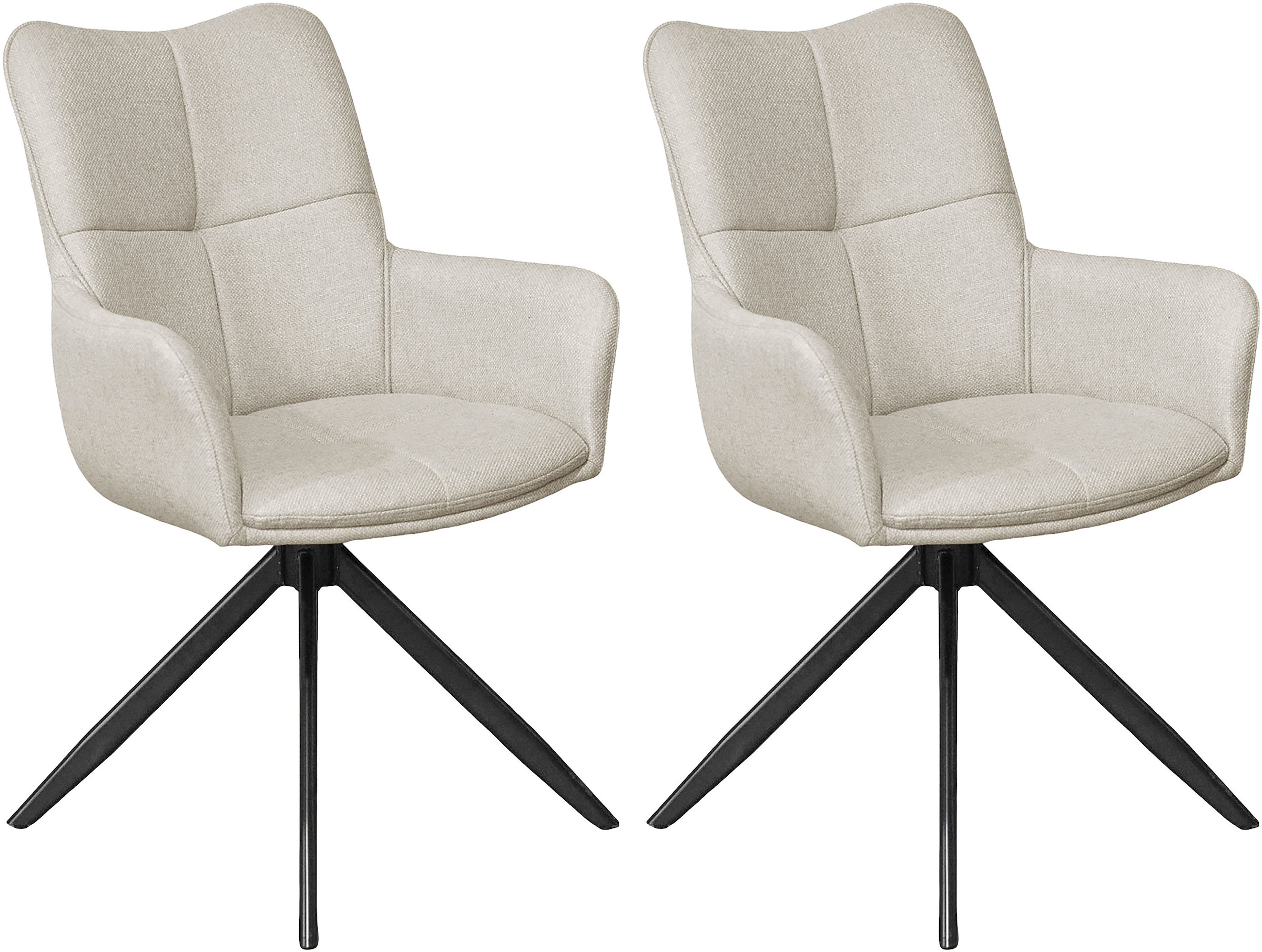byLIVING Esszimmerstuhl "HAMILTON" (Set) 2 Stk.Webstoff, bis 110 kg, 360 drehbar, Schaumstoff, 4er Kreuzgestell
