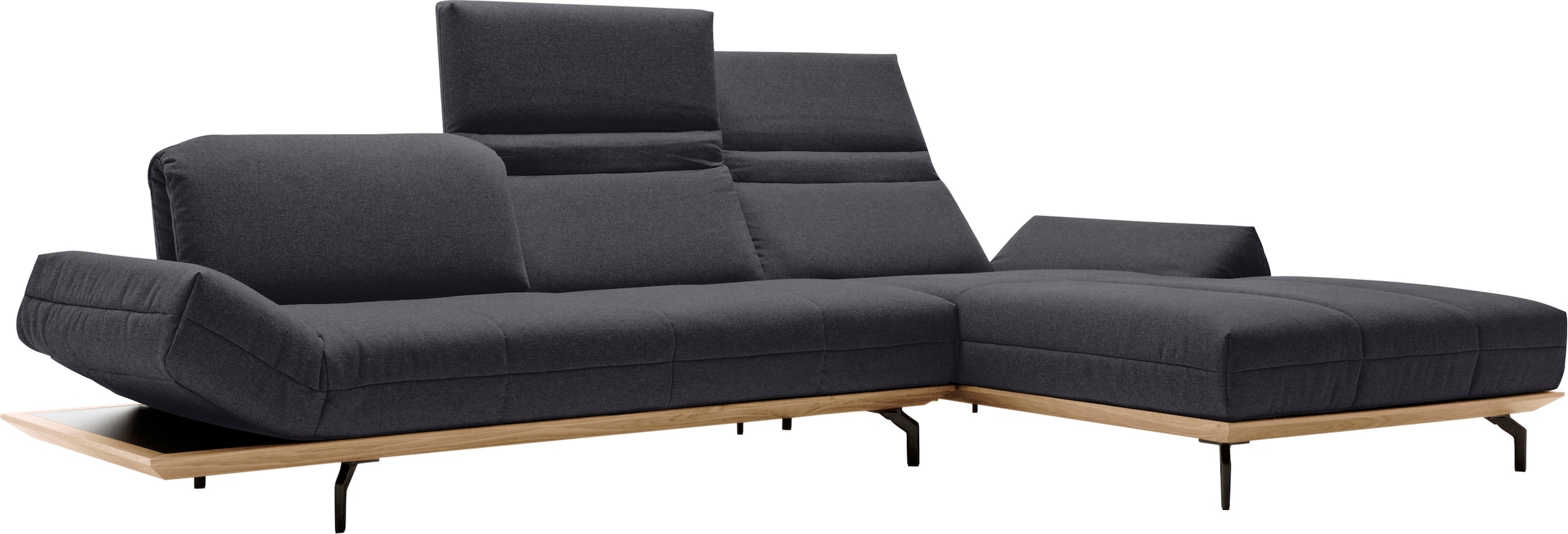 Creation BY ROLF BENZ Ecksofa »CR.420, Designecksofa, L-Form« in 2 Qualitäten, Holzrahmen in Eiche Natur oder Nußbaum, Breite 293 cm
