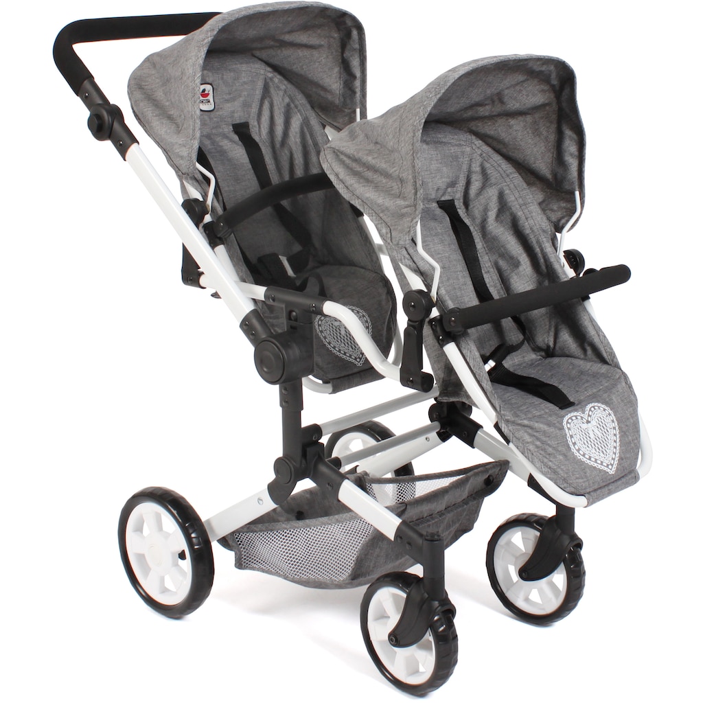 CHIC2000 Puppen-Zwillingsbuggy »Linus Duo, Jeans Grey«