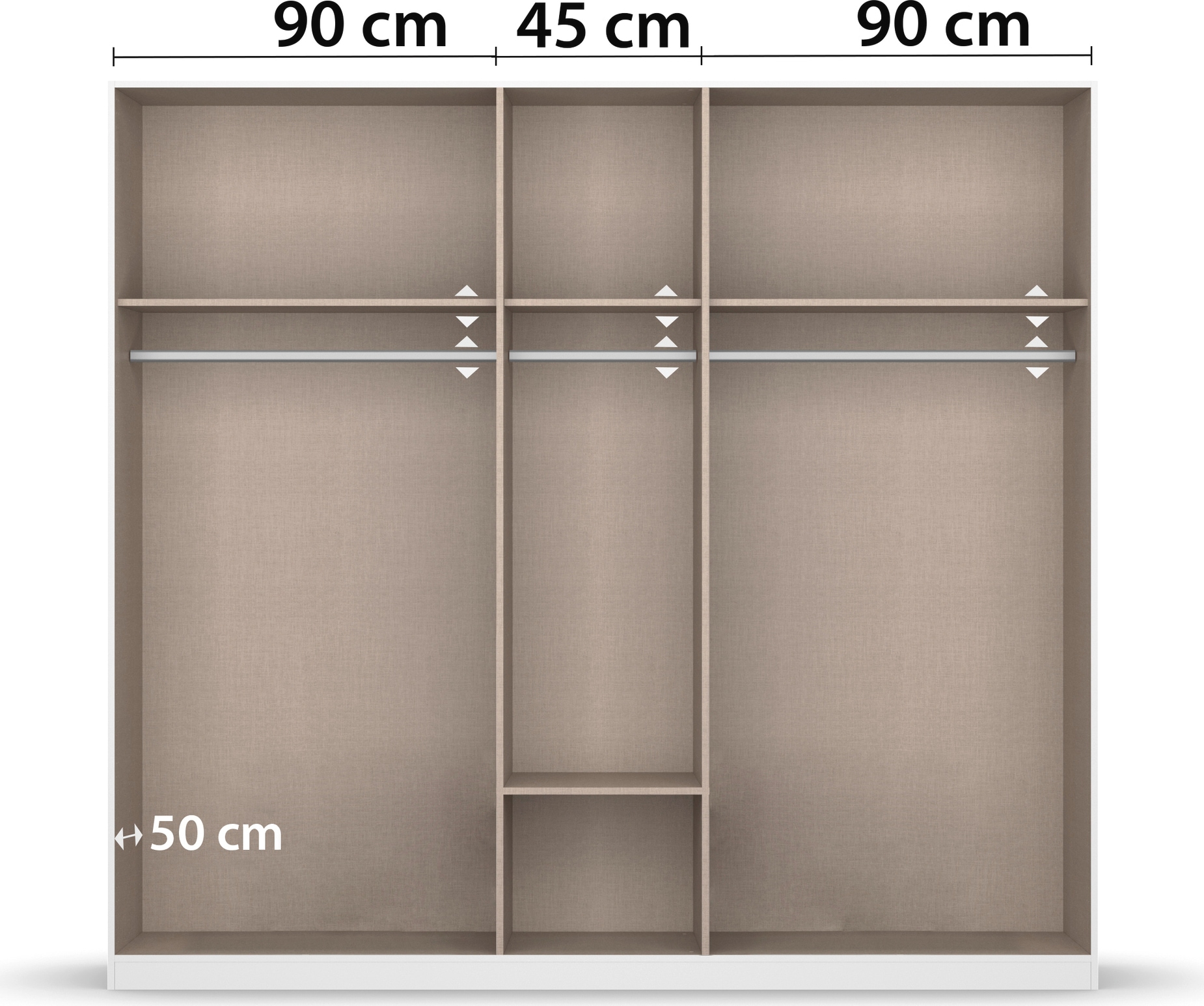 rauch Drehtürenschrank »Kleiderschrank Schrank Garderobe Wäscheschrank BARI«, mit Schubasten mittig, moderner Griff in Graumetallic MADE IN GERMANY