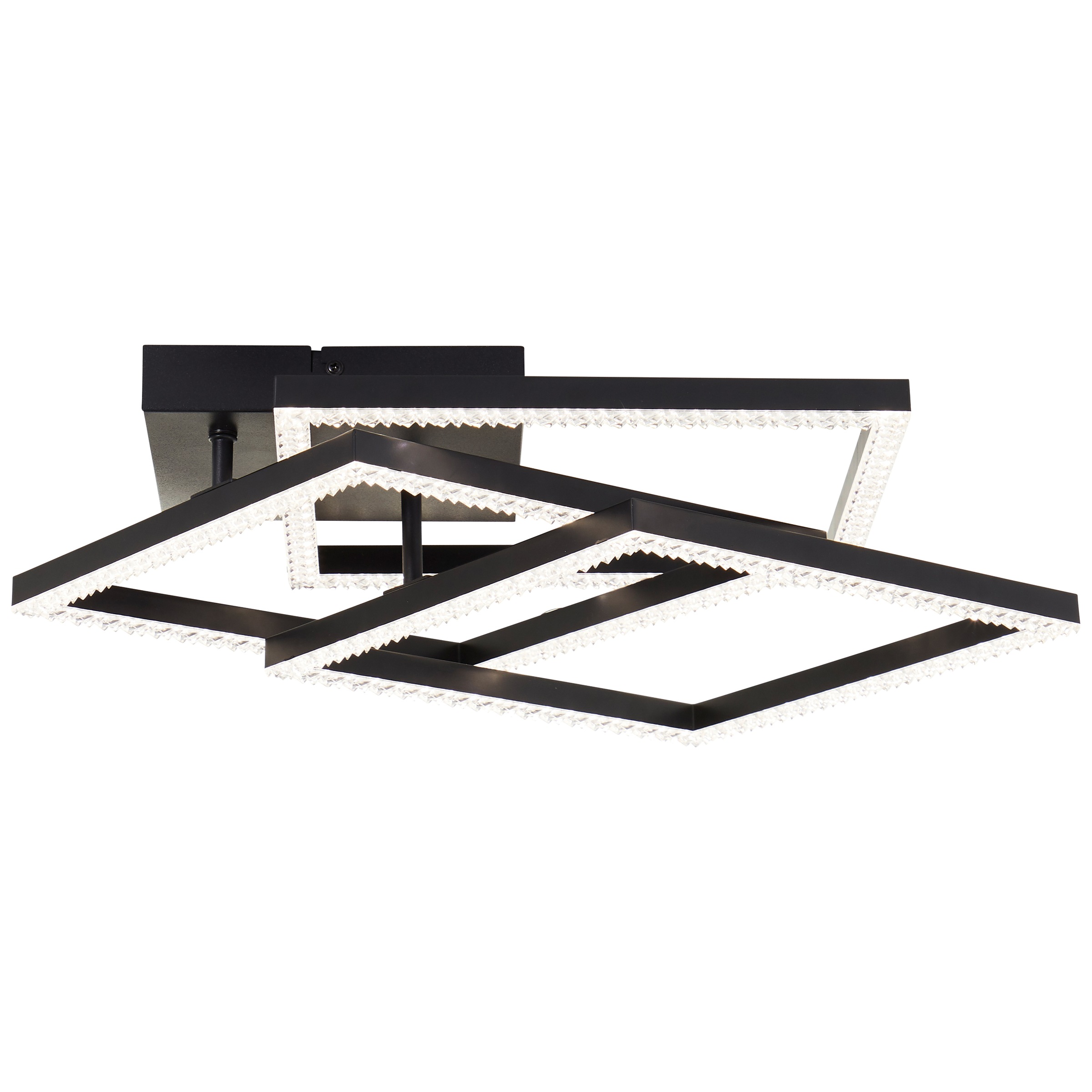 Brilliant LED Deckenleuchte »Ranni«, 47 x 47, 3900 lm, 4000 K, Kristalloptik, schwenkbar, schwarz