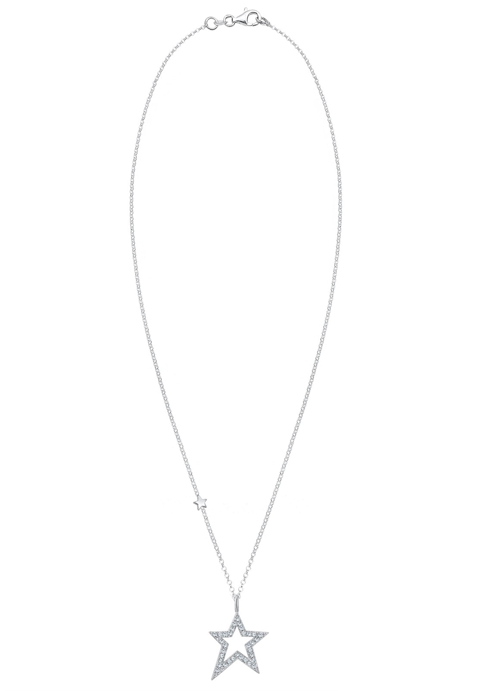 Elli Silberkette »Halskette Stern Astro Kristalle Weiß 925 Sterling Silber«