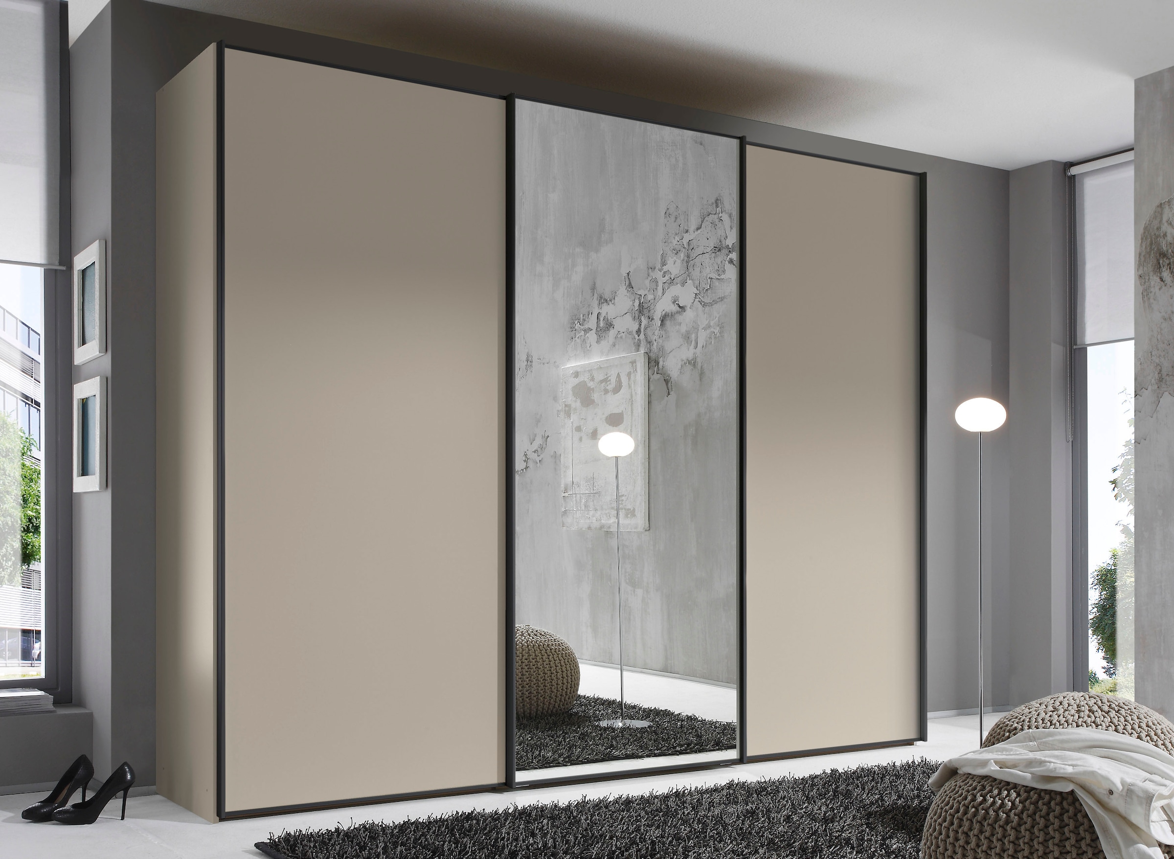 STAUD Schwebetürenschrank »Sinfonie Plus, edles Design in hochwertiger Qualität, Made in Germany« Mit Spiegeltür und vier verschiedenen Ausstattungsvarianten