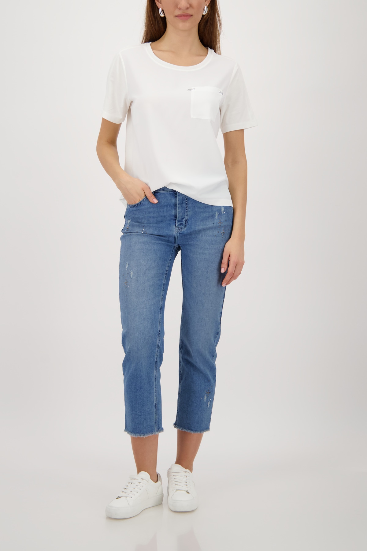 Monari Schlupfbluse »Schluse Basic« Regular fit mit Strasssteinen