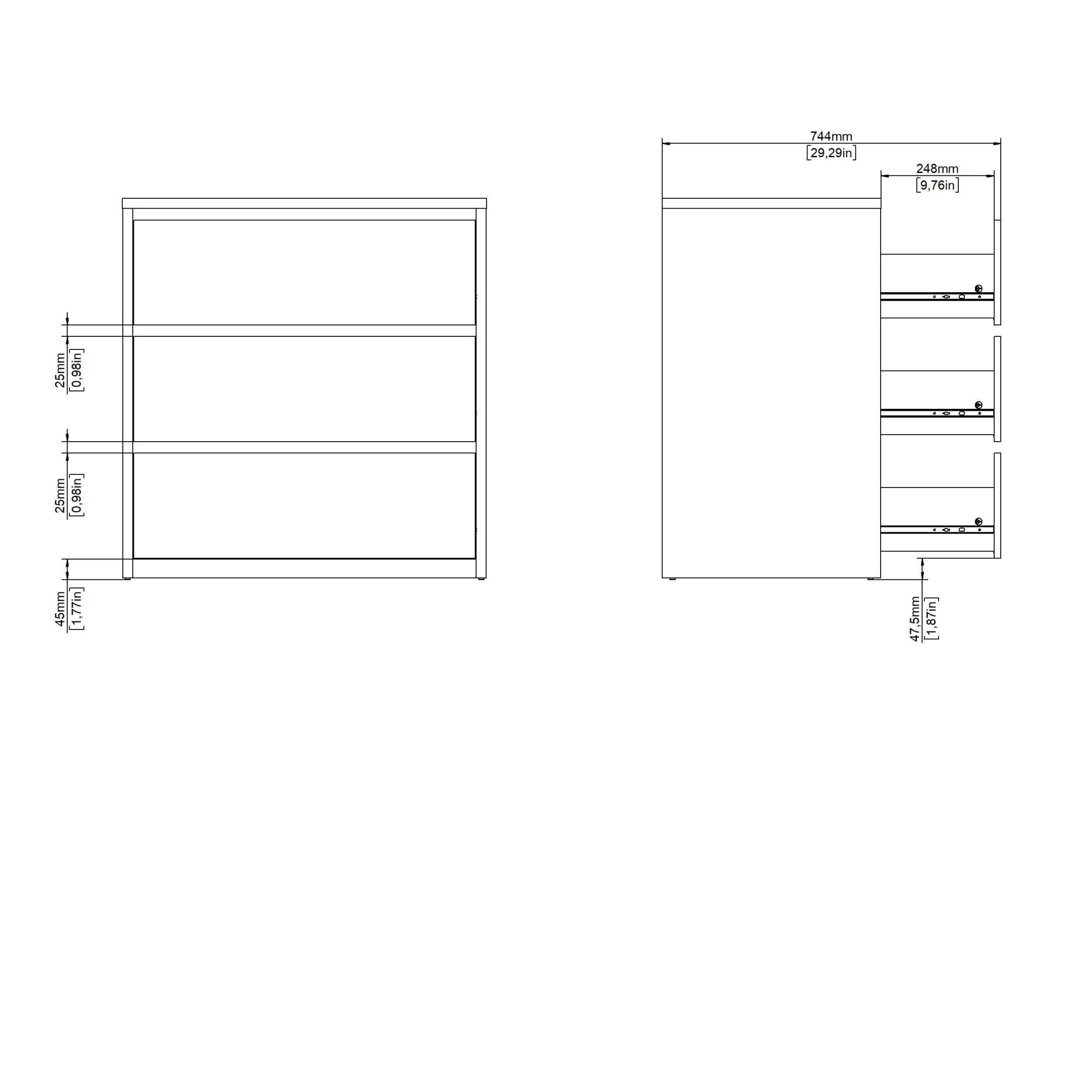 Home affaire Kommode »Next Sideboard mit 3 grifflosen Schubladen« 3 geräumige Schubladen für übersichtliche Aufbewahrung