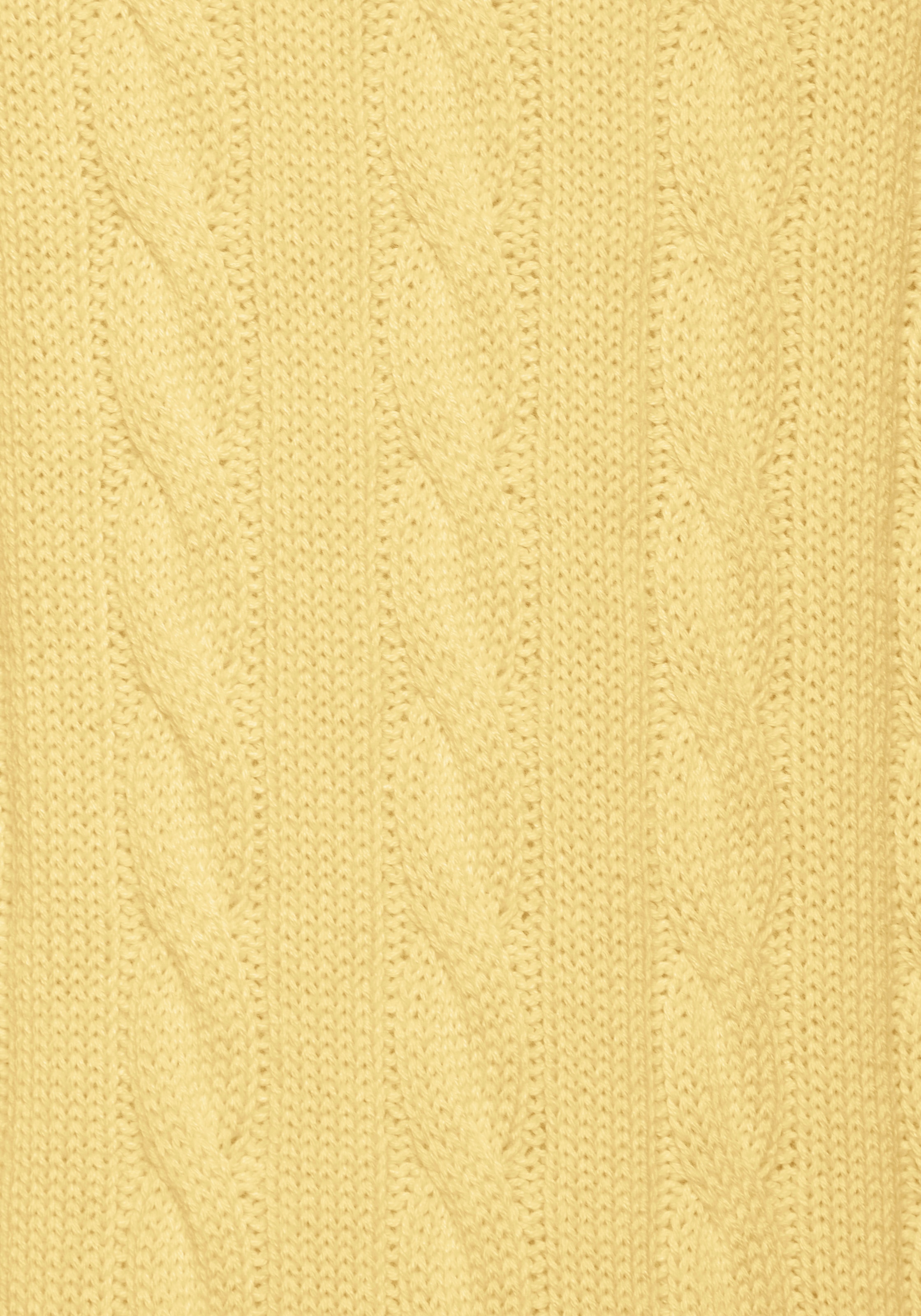LASCANA V-Ausschnitt-Pullover »mit Zopfstrickmuster« gemütlicher Strickpullover, unifarbener Zopfpullover, klassische Form