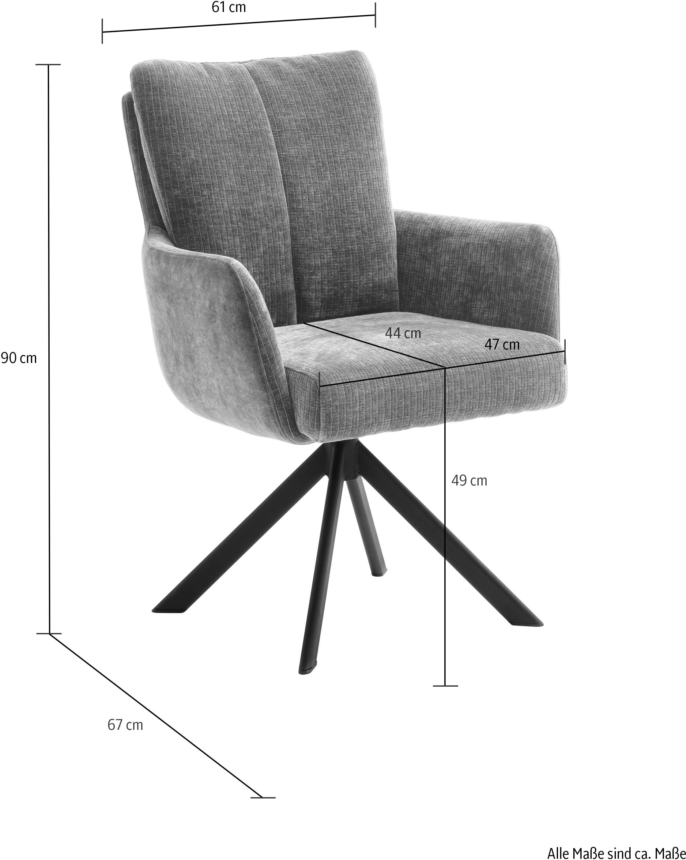 MCA furniture Esszimmerstuhl »MALIA« () (Set, 2 Stck), 360° drehbar, Taschenfederkern, Sitzhöhe ca. 49 cm