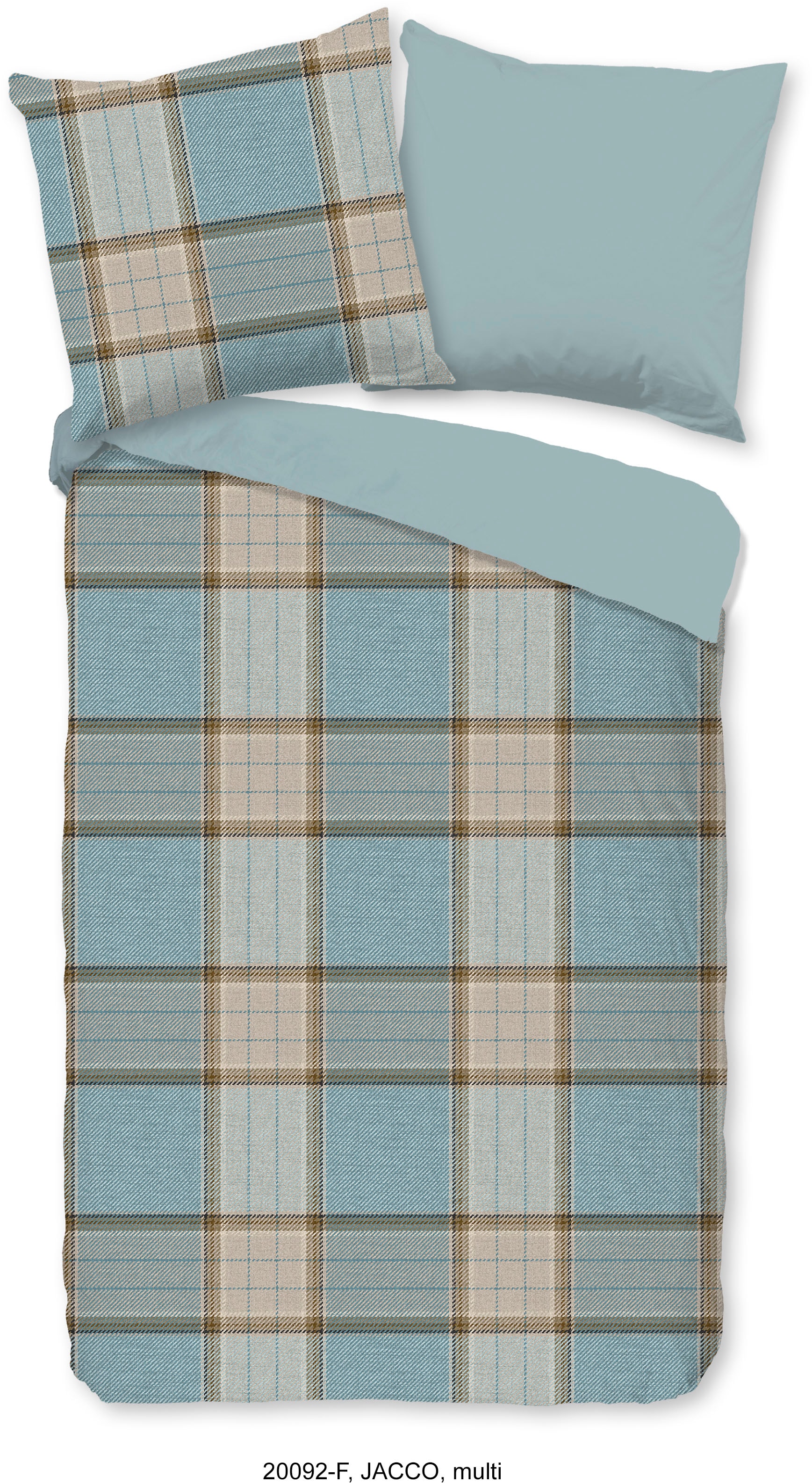 good morning Wendebettwäsche »Jaccos«, Biber, 135x200, Winter, Warm, Reißverschluss, Wendeoptik, Karo
