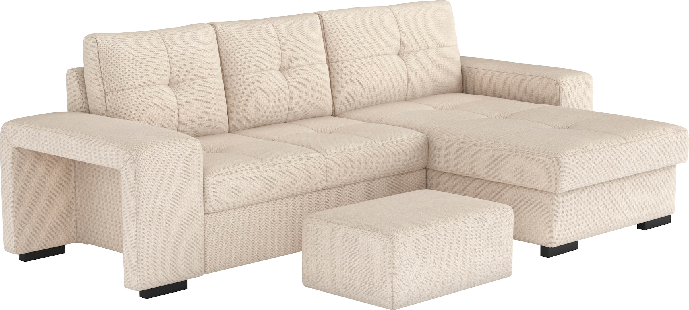 COTTA Ecksofa »Mattina L-Form«, mit Hocker, wahlweise mit Bettfunktion & Bettkasten