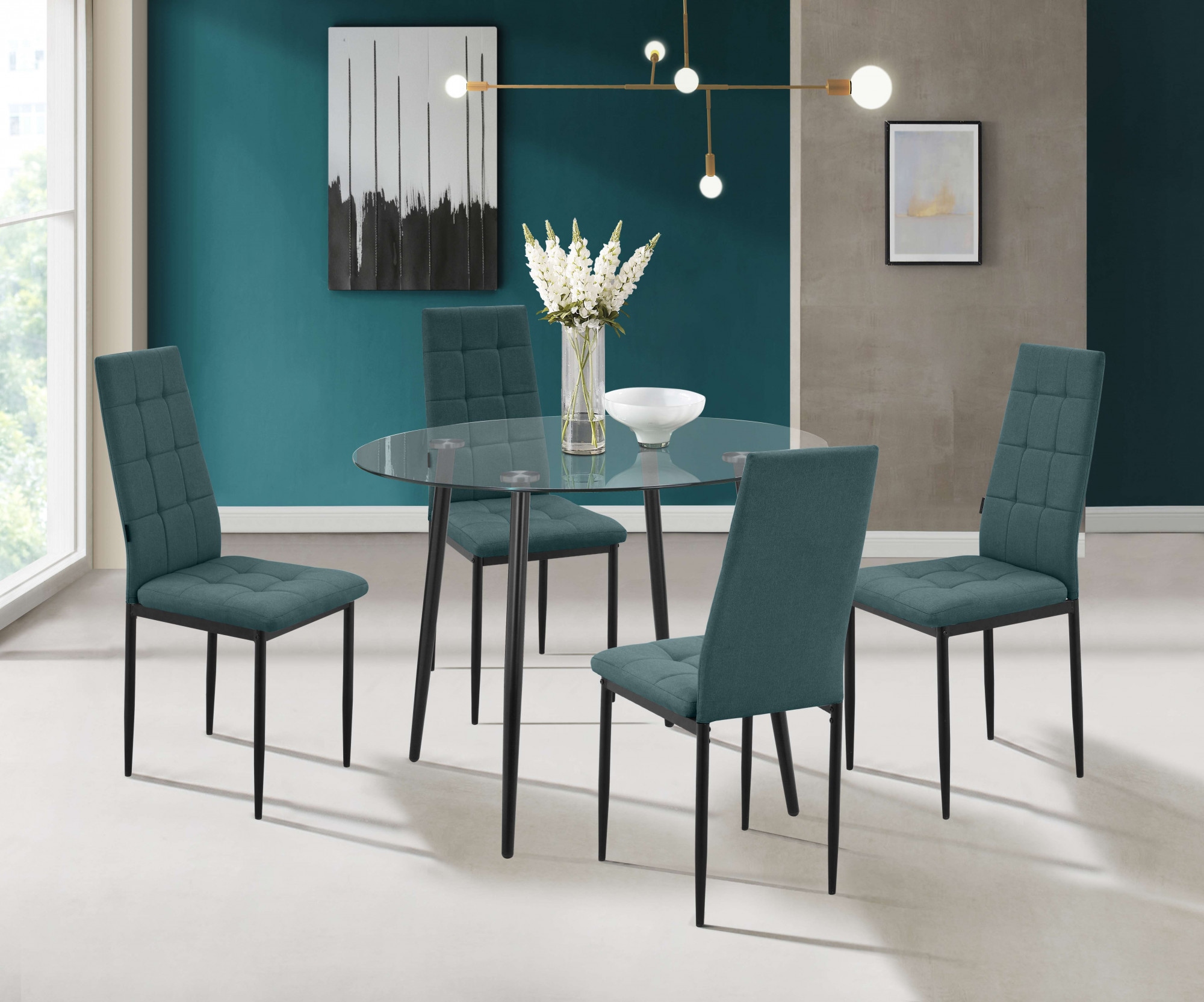 INOSIGN Esszimmerstuhl »Moana«, (Set), 4 St., Webstoff, Mit Steppung