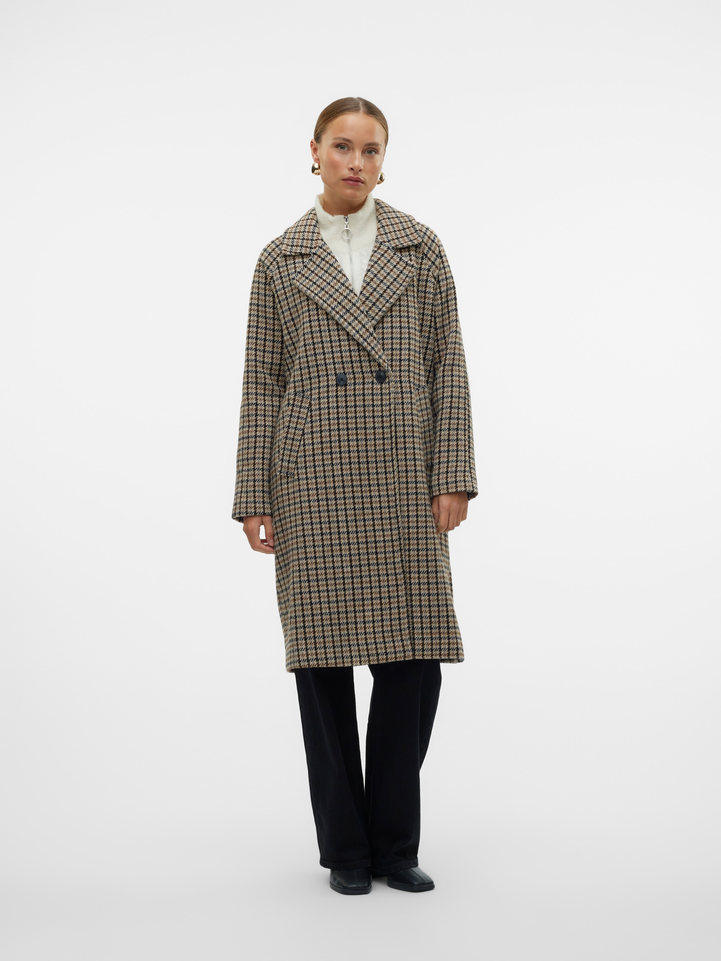 Langmantel »VMHANNAH LONG WOOL CHECK COAT GA BOO«