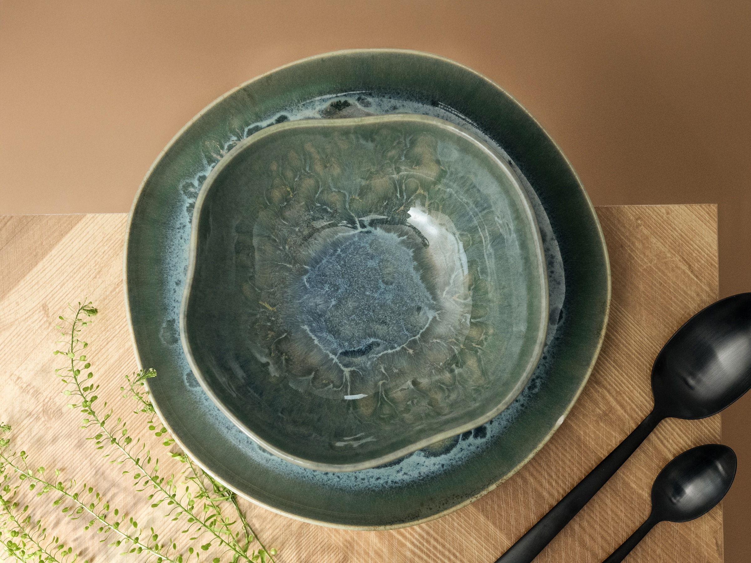 CreaTable Brotteller »Yuki« Teller Set, reaktiver Digitaldruck, jedes Stück ein Unikat