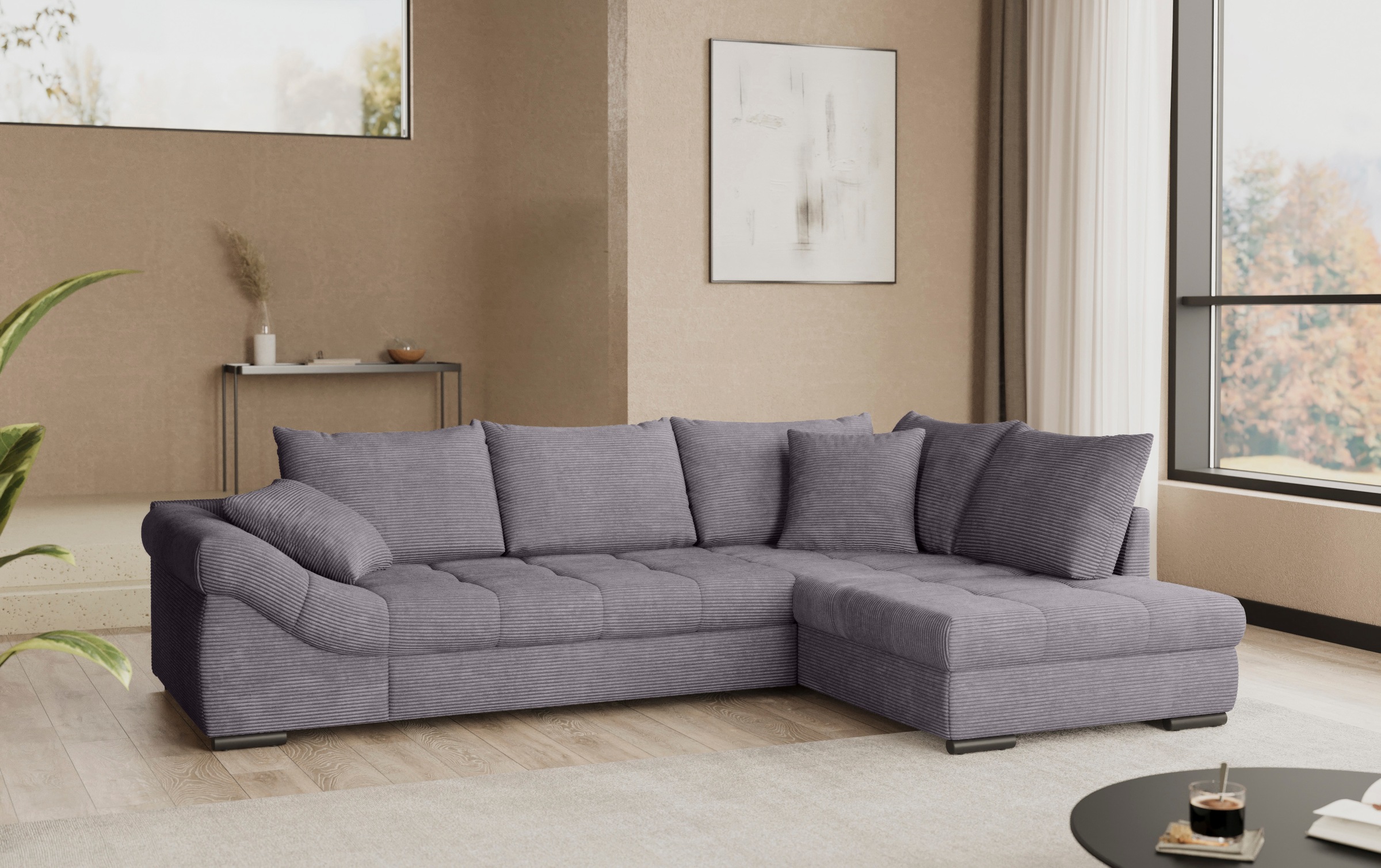 Mr. Couch Ecksofa »Allegro DuraFlex, L-Form«, Hochschläfer-Bettauszug, Kaltschaumpolsterung, bis 140 kg belastbar