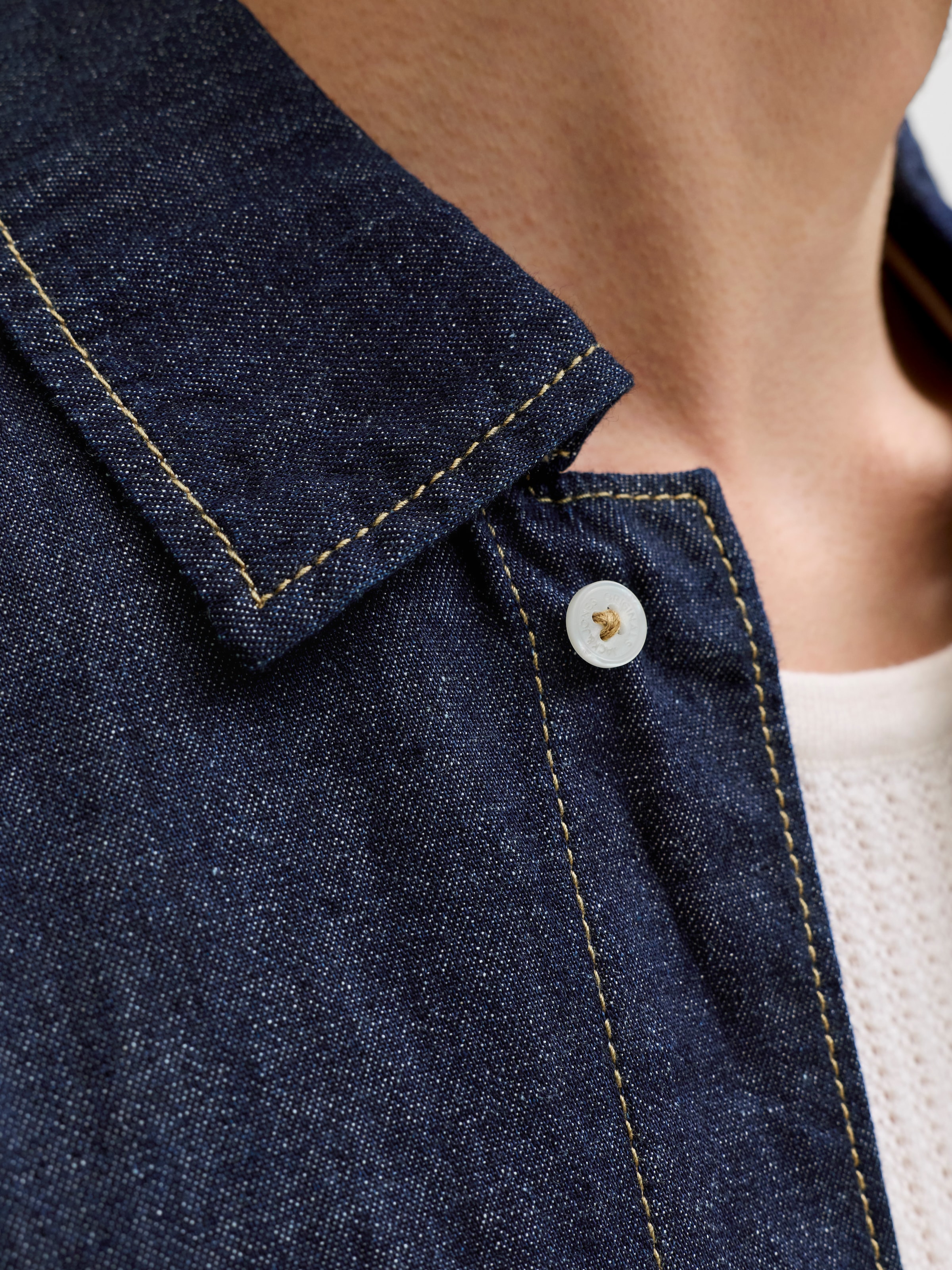 Jack & Jones Jeanshemd »JJORGAUSTIN DENIM SHIRT SS LN« Baumwolle, regular fit