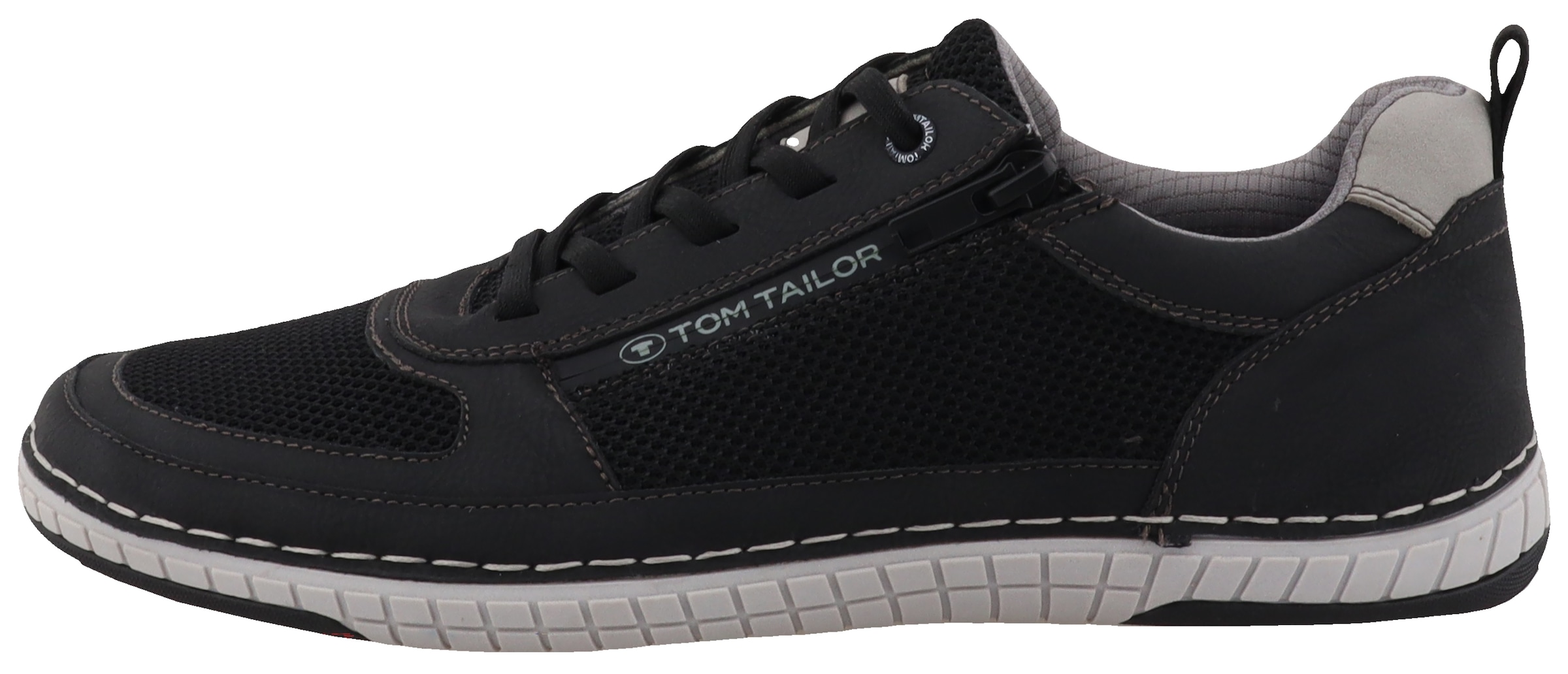 TOM TAILOR Sneaker, Freizeitschuh, Halbschuh, Schnürschuh mit Kontrast-Rahmennaht
