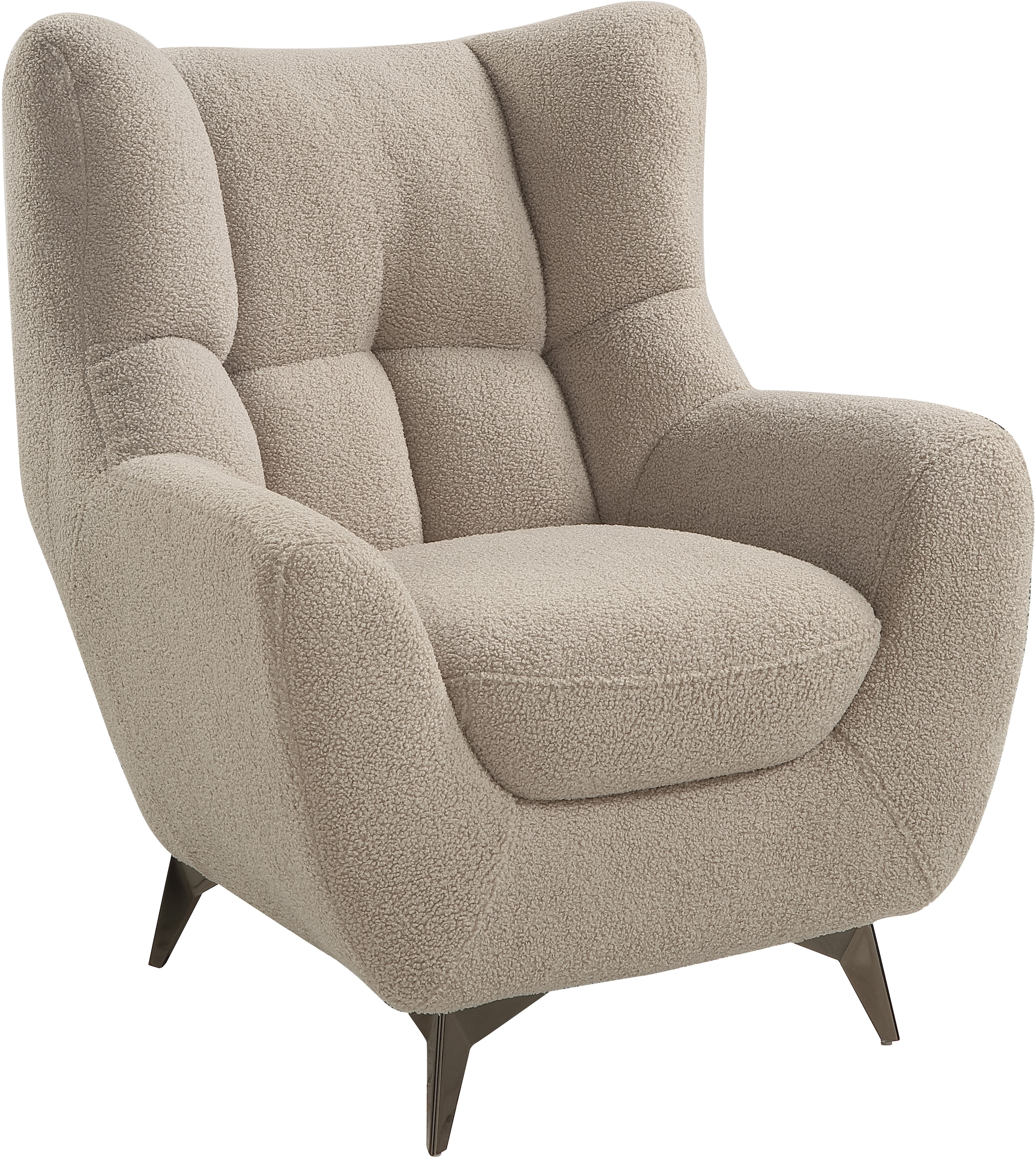 ATLANTIC home collection Sessel »Shawn«, mit Federkern, trendy Bezug mit Teddyoptik
