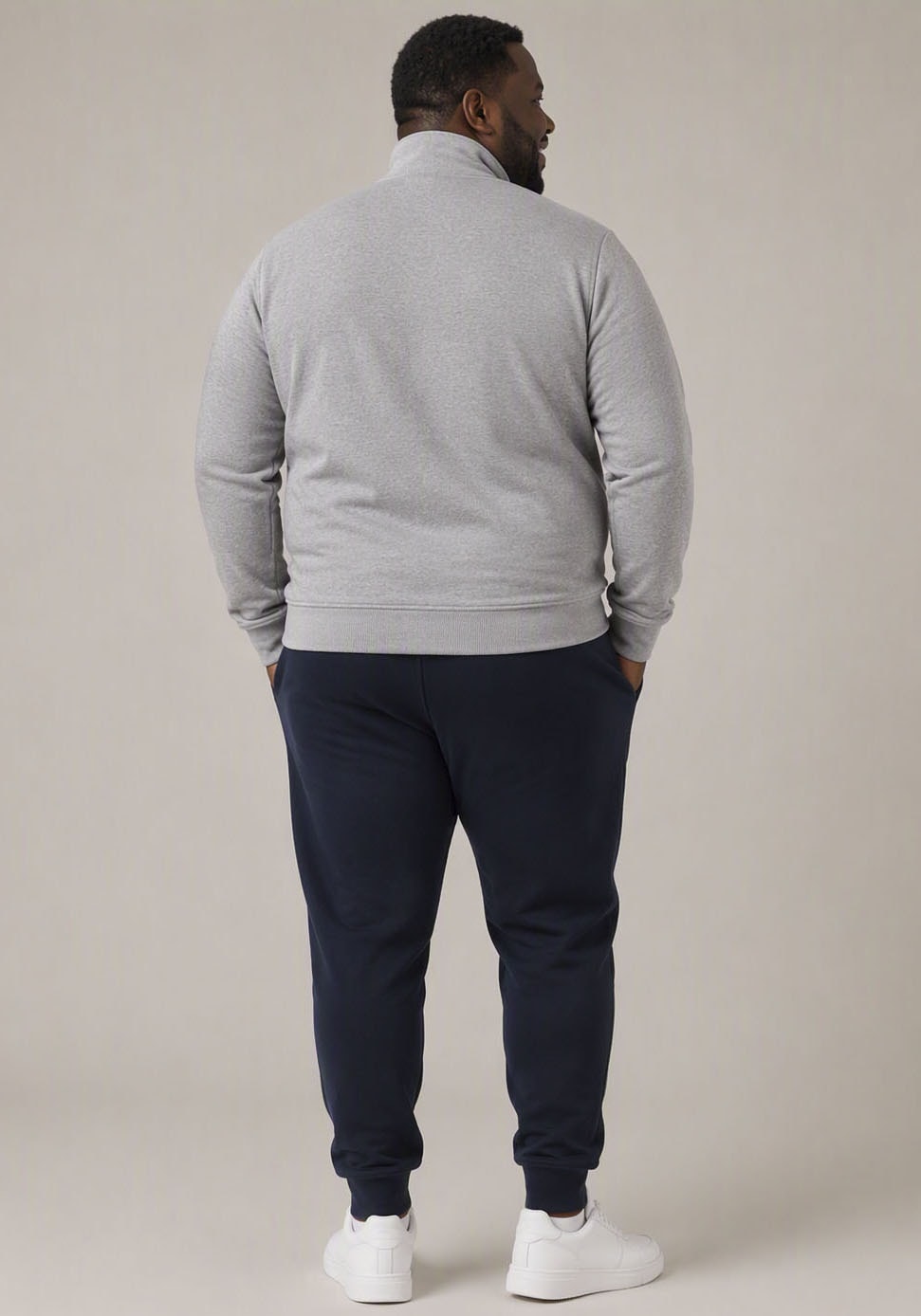 Man's World Plus Sweatjacke mit Reißverschluss, normale Länge, aus Baumwolle und Polyester