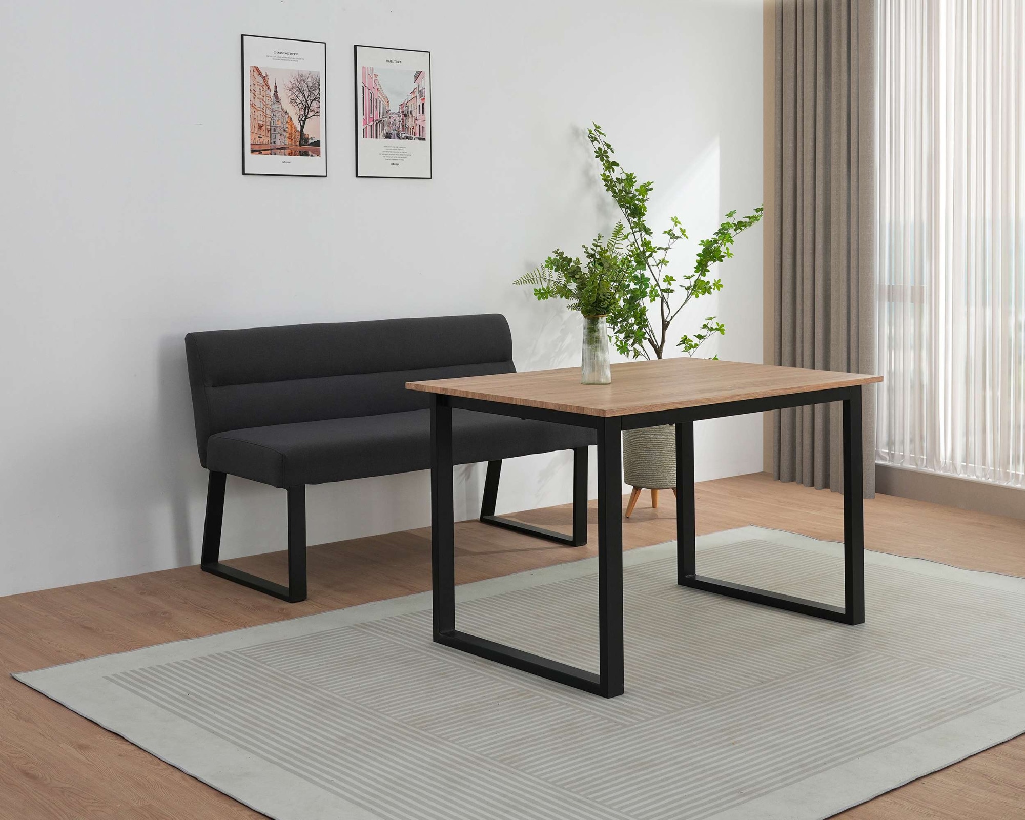OTTO home Essbank »Ivanna« schwarze Metallbeine, pflegeleichtem Webstoff Bezug, Breite 140 cm
